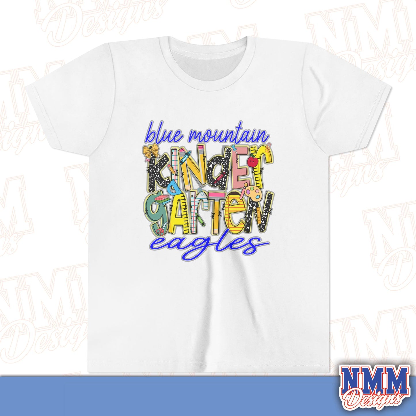 Blue Mountain Eagles Kindergarten Youth Shirt, Kids Sportswear, School Spirit Apparel, Back to School