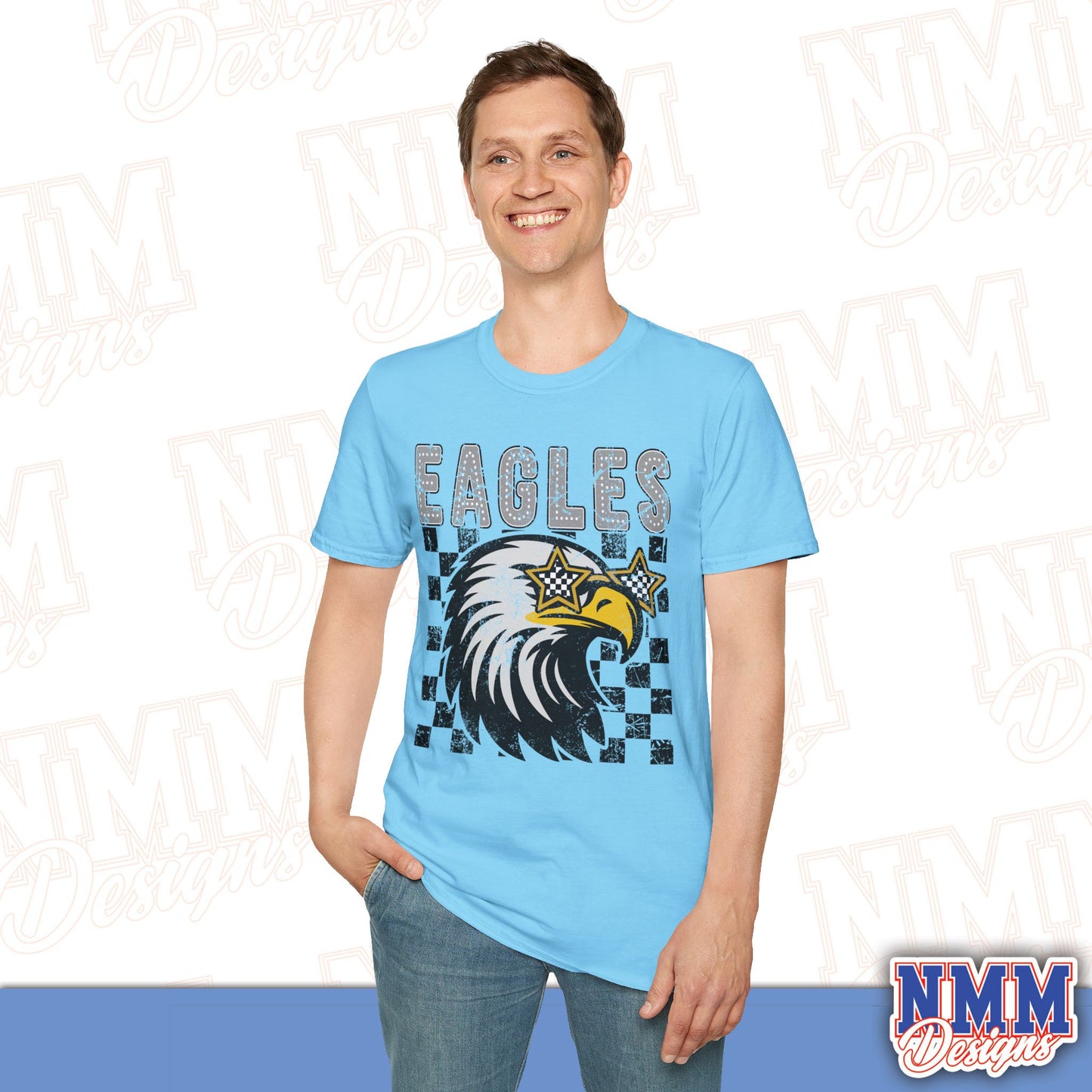 Eagle Graphic T-Shirt, Vintage Style Eagle Tee, Unisex Softstyle Shirt, Perfect for Game Day, Eagle Lover Gift, Casual Wear
