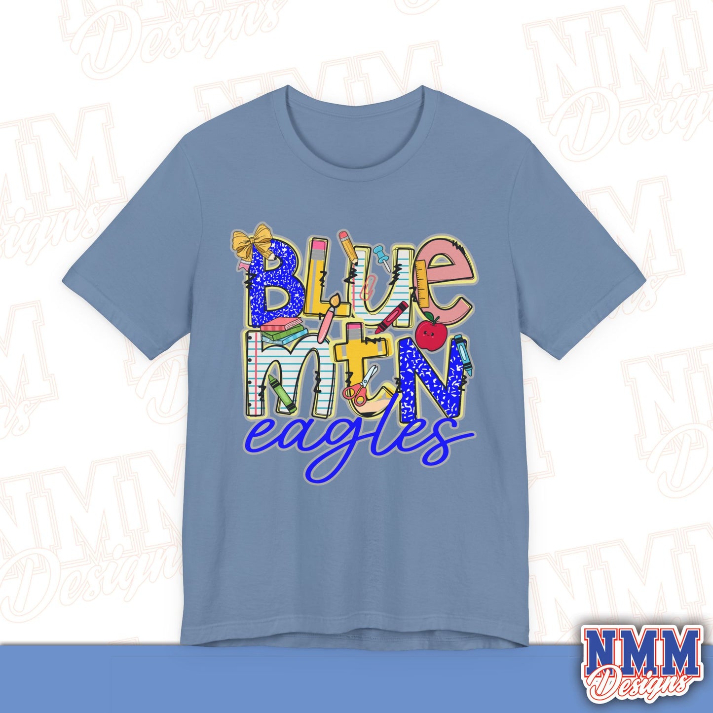 Blue Mountain Eagles Tee Shirt, Unisex Graphic T-Shirt, Casual Wear, Perfect for School Spirit, Gifts for Sports Fans, Summer Outfit