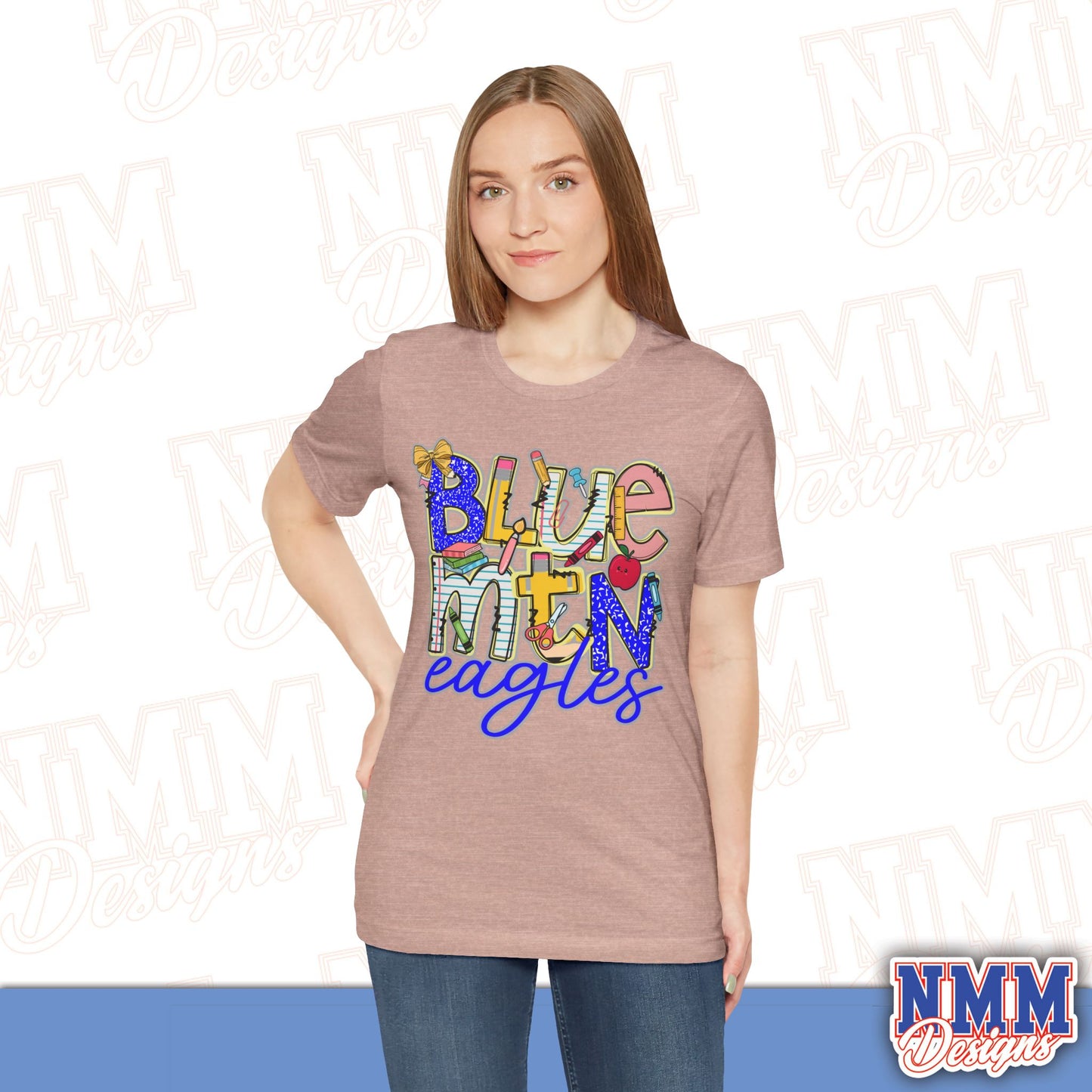 Blue Mountain Eagles Tee Shirt, Unisex Graphic T-Shirt, Casual Wear, Perfect for School Spirit, Gifts for Sports Fans, Summer Outfit