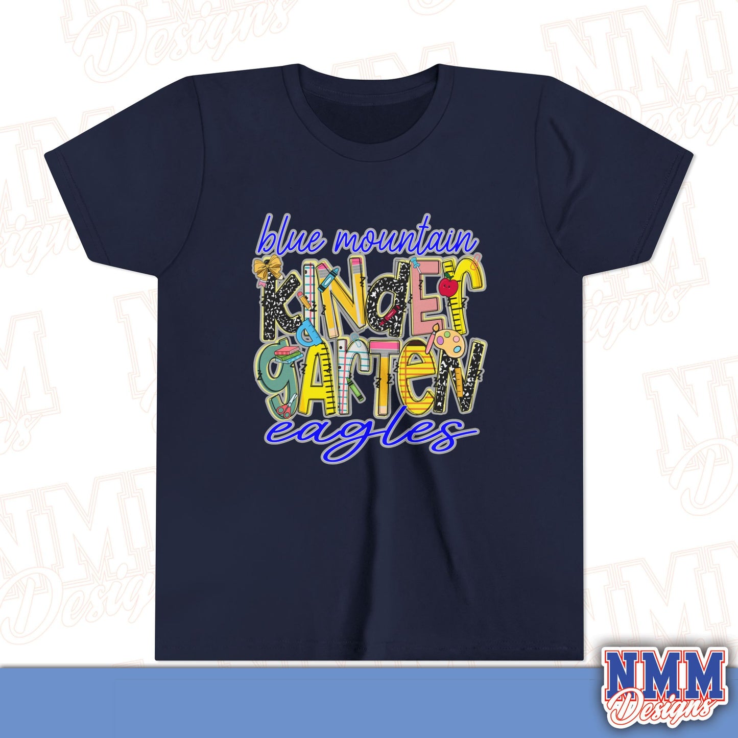 Blue Mountain Eagles Kindergarten Youth Shirt, Kids Sportswear, School Spirit Apparel, Back to School