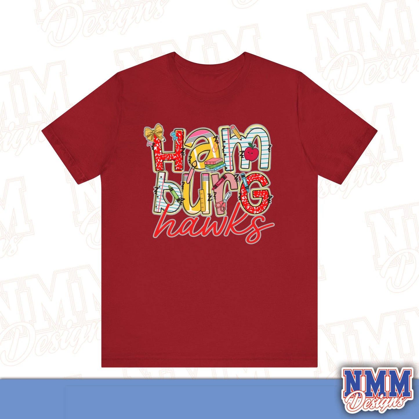 Hamburg Hawks Tee Shirt, Unisex Graphic T-Shirt, Casual Wear, Perfect for School Spirit, Gifts for Sports Fans, Summer Outfit