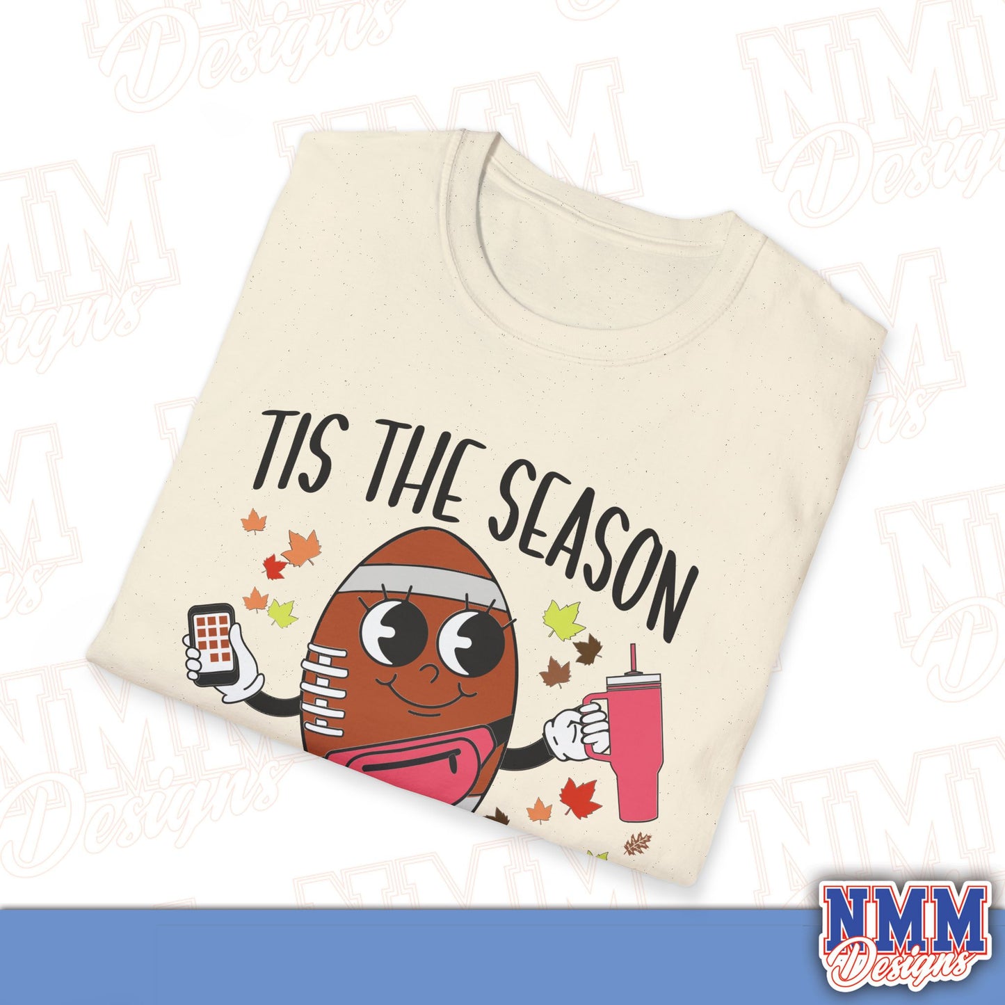 Festive Football T-Shirt, Unisex Softstyle Tee, Perfect for Game Day, Sports Events, Fall Celebrations, Holiday Gatherings, Casual Wear