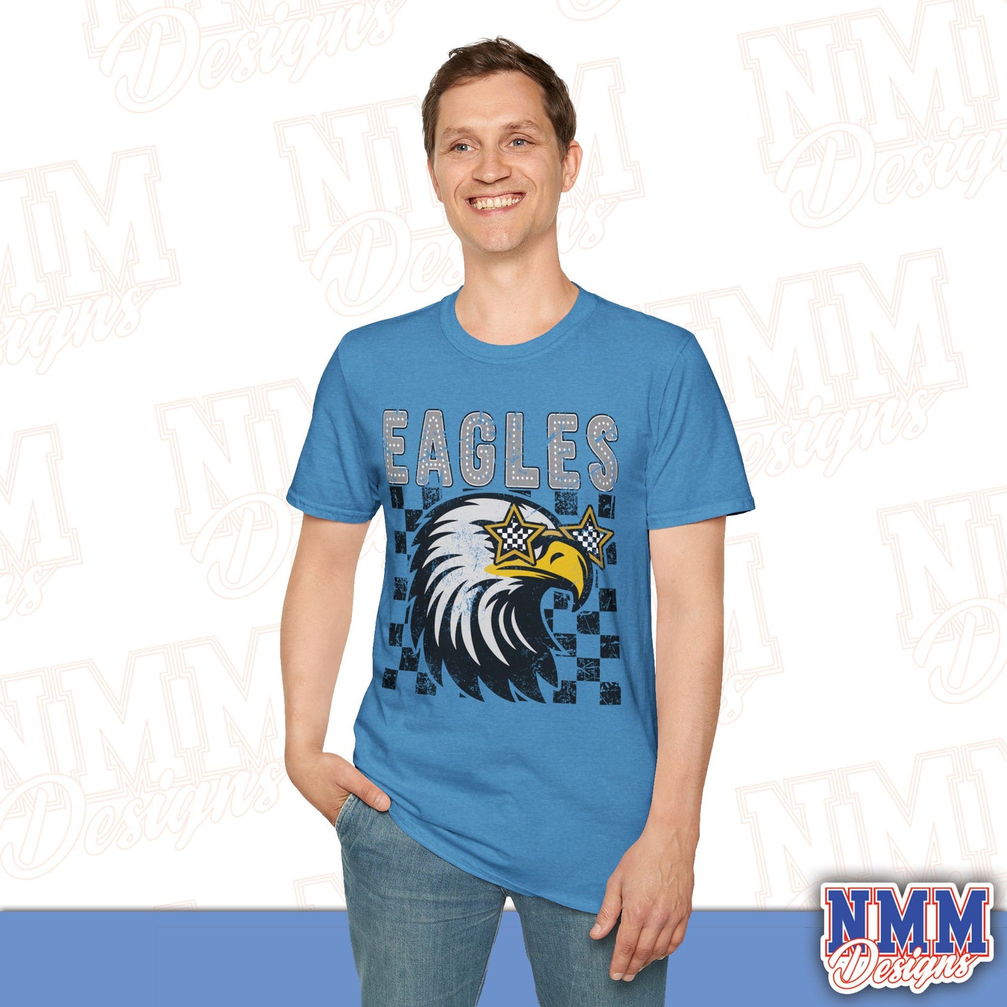 Eagle Graphic T-Shirt, Vintage Style Eagle Tee, Unisex Softstyle Shirt, Perfect for Game Day, Eagle Lover Gift, Casual Wear