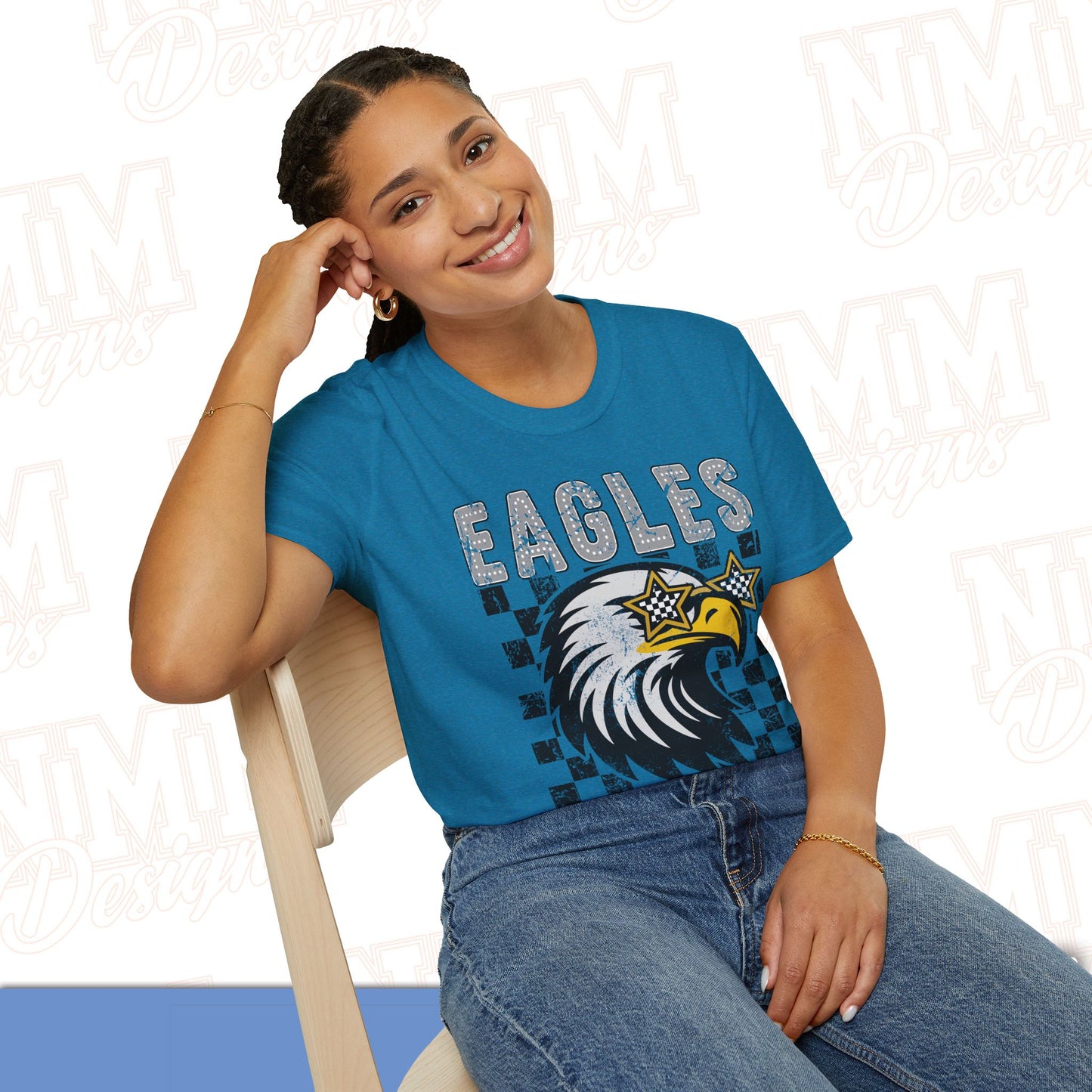 Eagle Graphic T-Shirt, Vintage Style Eagle Tee, Unisex Softstyle Shirt, Perfect for Game Day, Eagle Lover Gift, Casual Wear