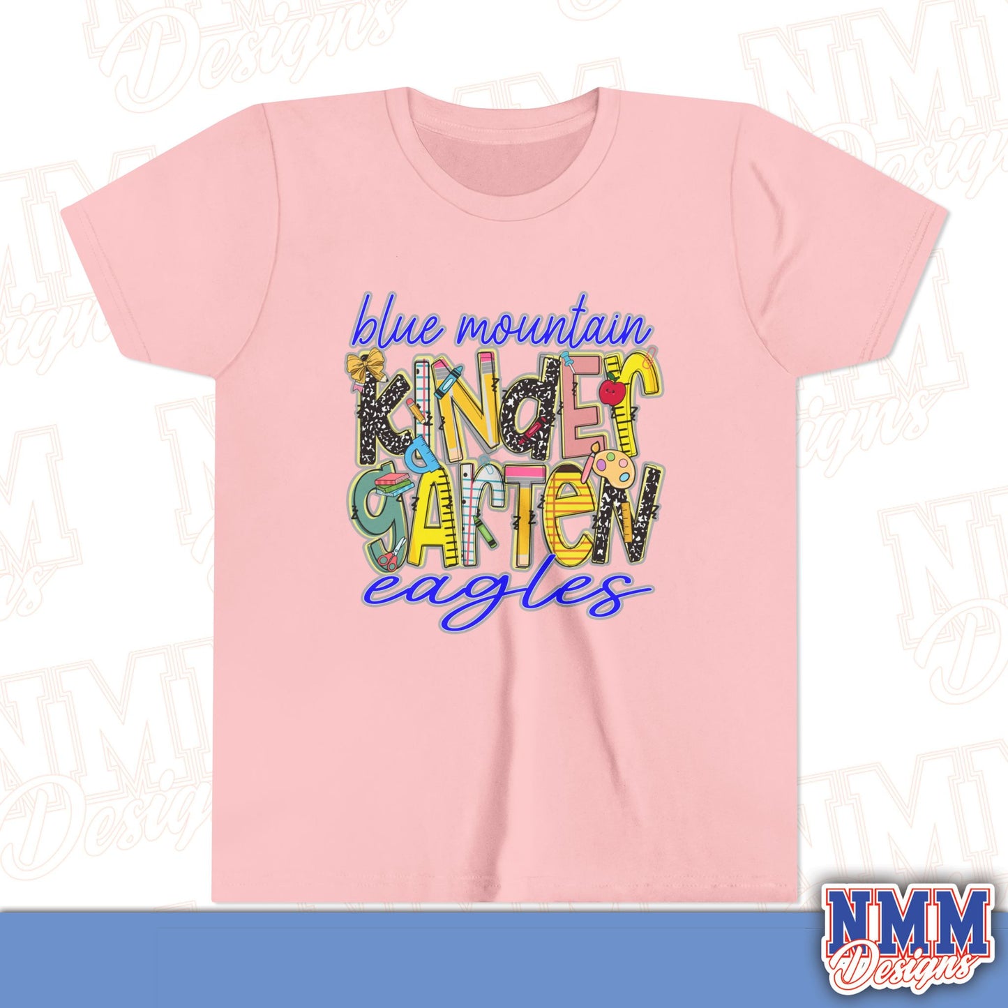 Blue Mountain Eagles Kindergarten Youth Shirt, Kids Sportswear, School Spirit Apparel, Back to School