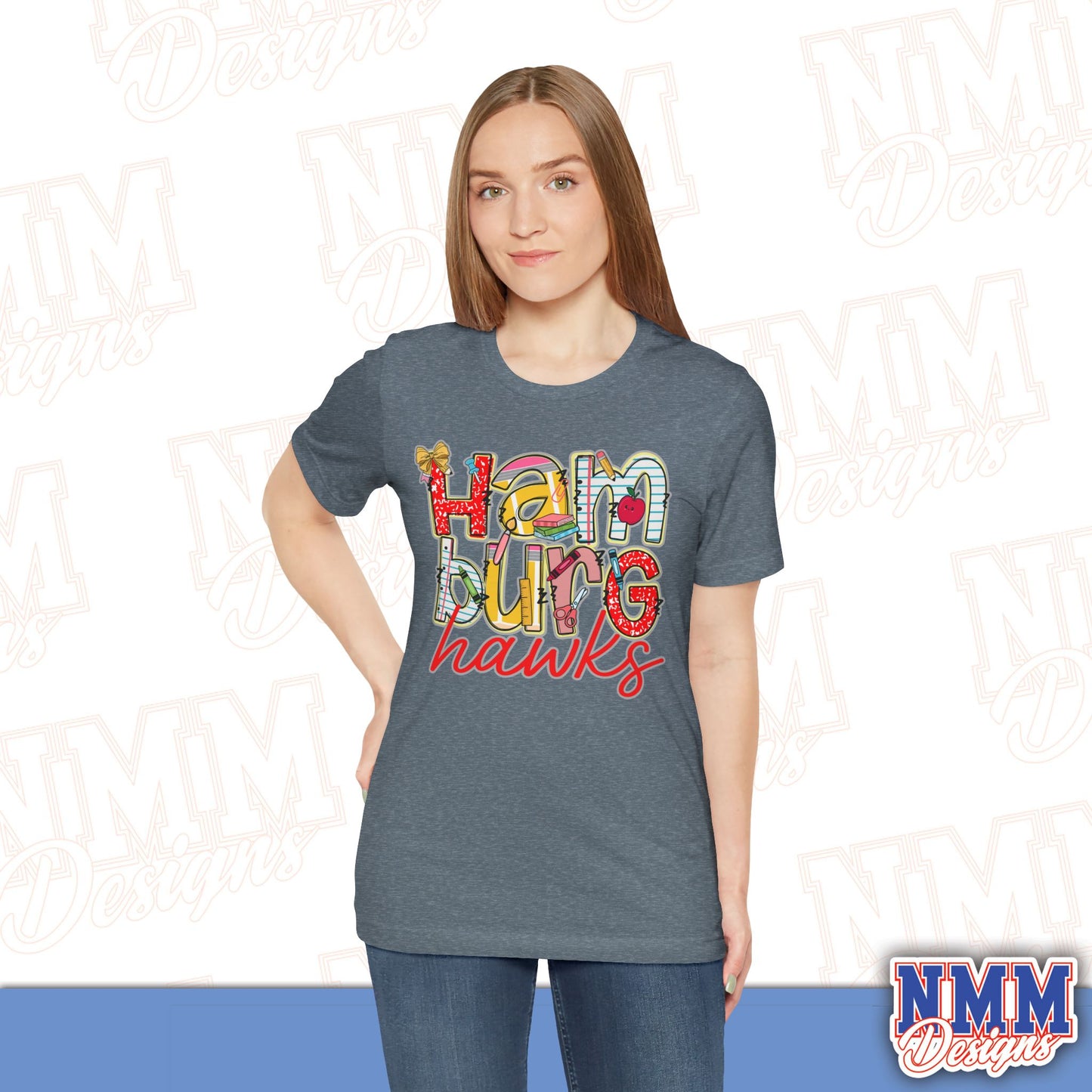 Hamburg Hawks Tee Shirt, Unisex Graphic T-Shirt, Casual Wear, Perfect for School Spirit, Gifts for Sports Fans, Summer Outfit