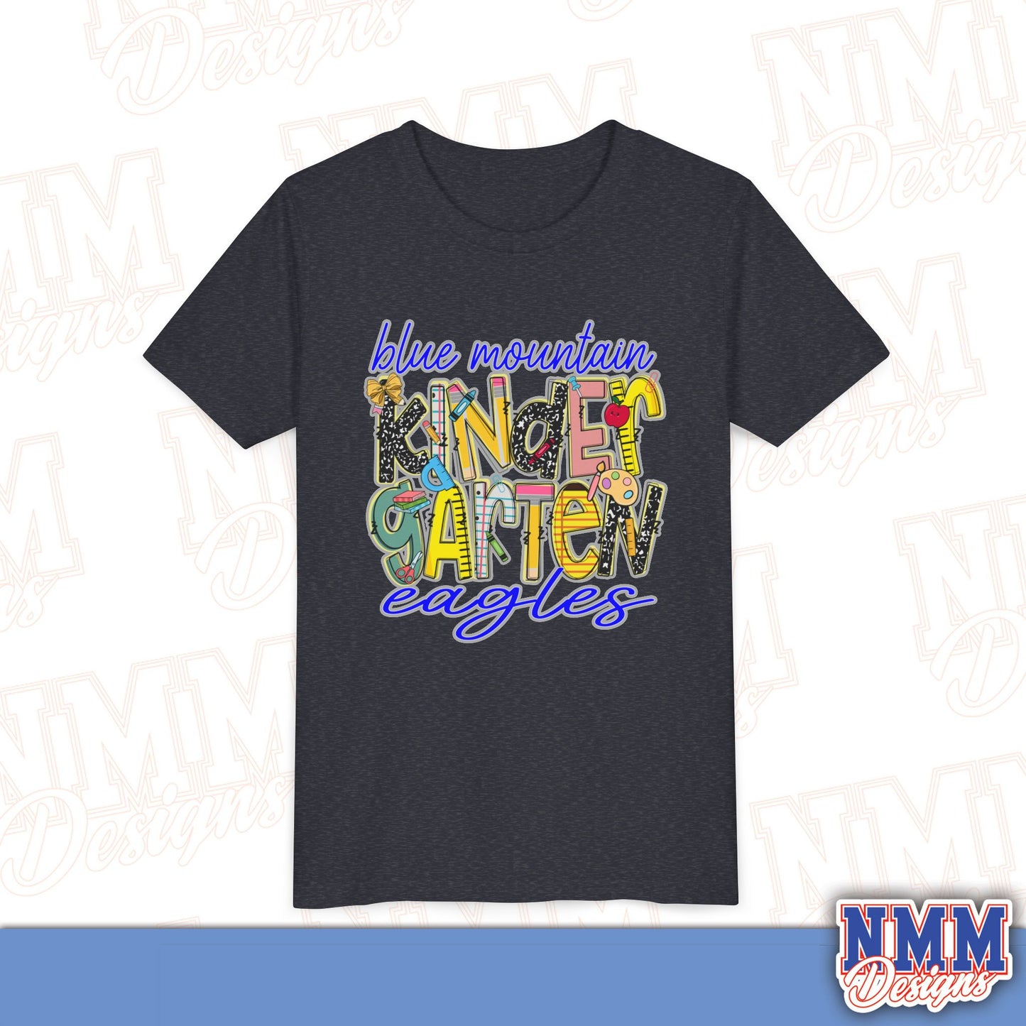 Blue Mountain Eagles Kindergarten Youth Shirt, Kids Sportswear, School Spirit Apparel, Back to School