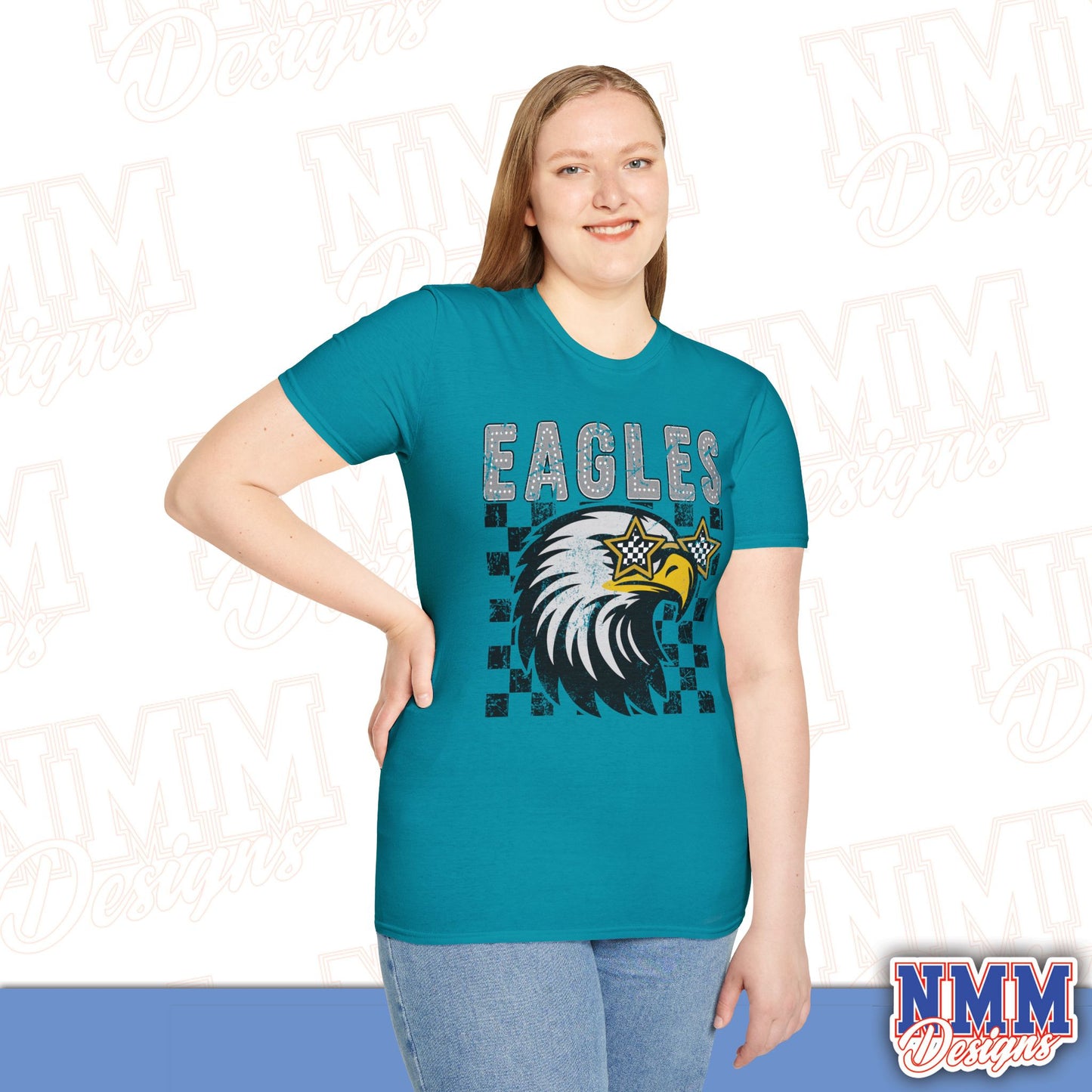 Eagle Graphic T-Shirt, Vintage Style Eagle Tee, Unisex Softstyle Shirt, Perfect for Game Day, Eagle Lover Gift, Casual Wear