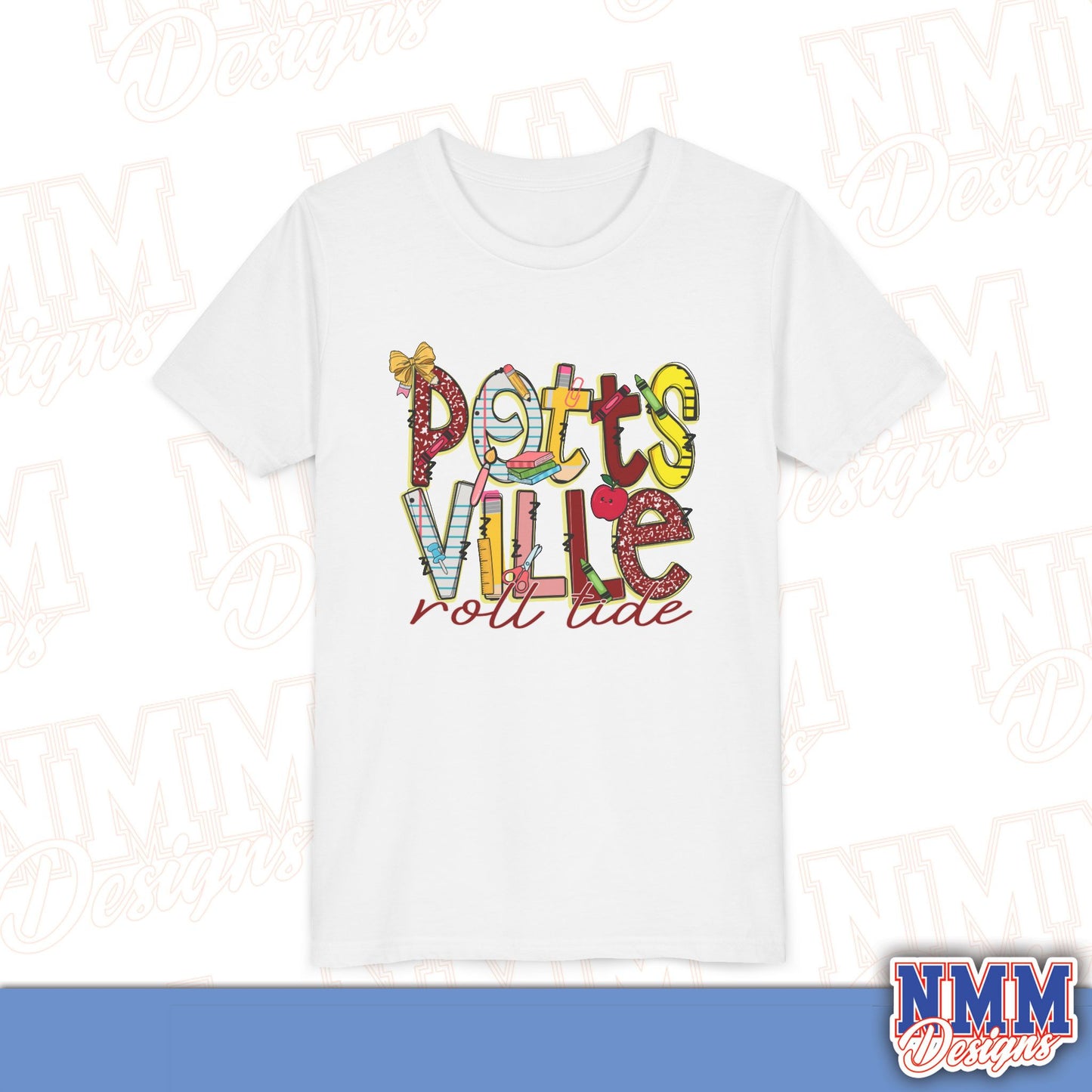 Pottsville Crimson Tide Youth Shirt, Kids Sportswear, School Spirit Apparel, Back to School