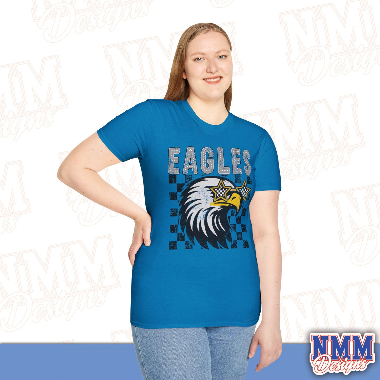 Eagle Graphic T-Shirt, Vintage Style Eagle Tee, Unisex Softstyle Shirt, Perfect for Game Day, Eagle Lover Gift, Casual Wear