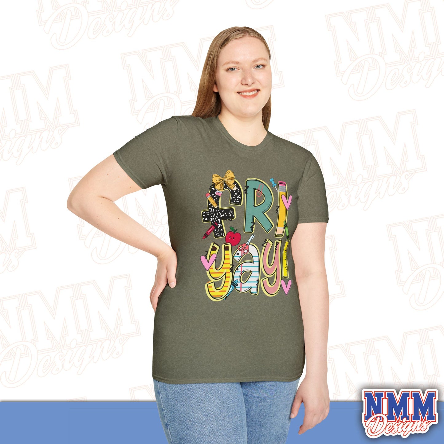 FRI-YAY Unisex Softstyle T-Shirt, Fun Graphic Tee, Weekend Vibe Shirt, Gift for Friends, Casual Wear, Celebration Outfit