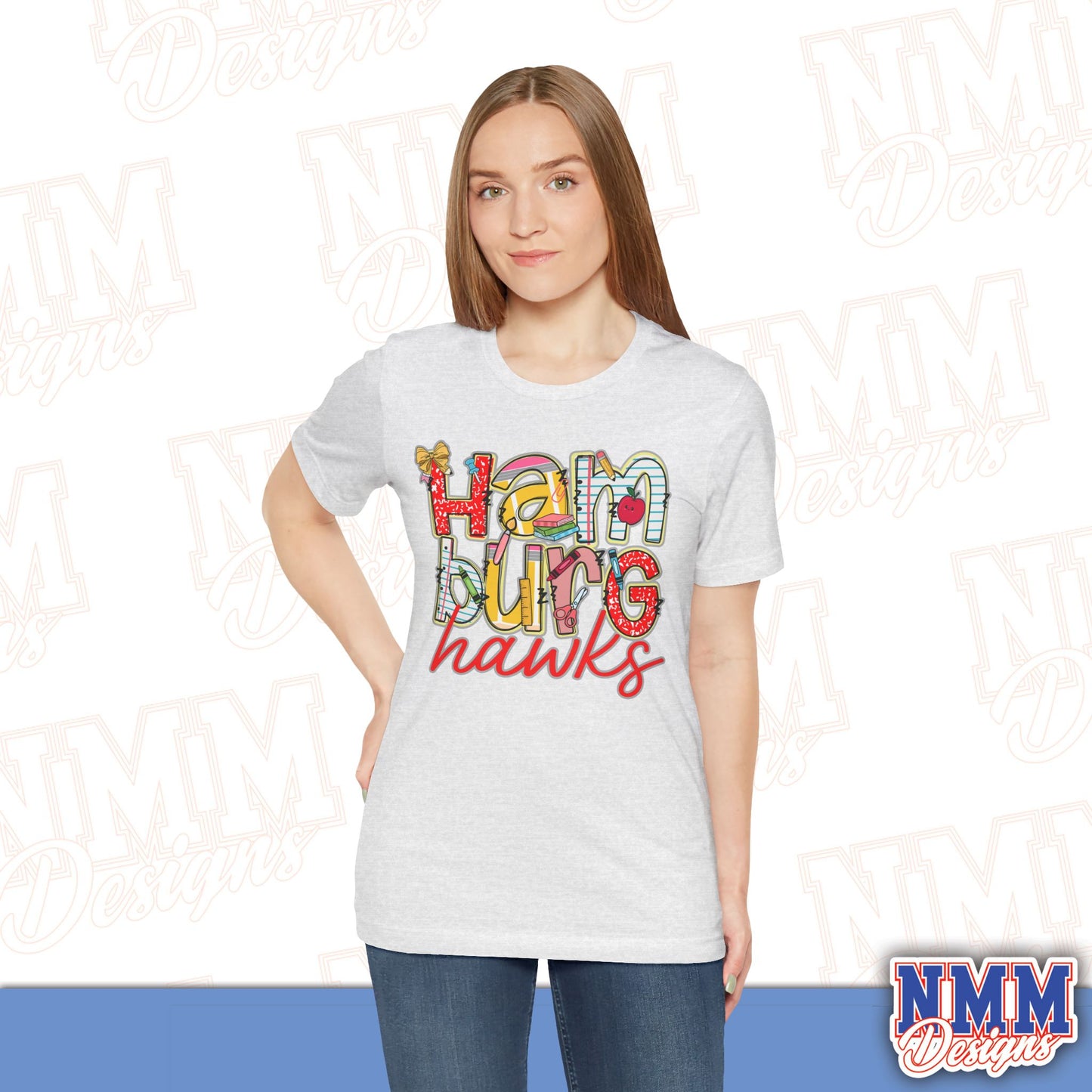 Hamburg Hawks Tee Shirt, Unisex Graphic T-Shirt, Casual Wear, Perfect for School Spirit, Gifts for Sports Fans, Summer Outfit