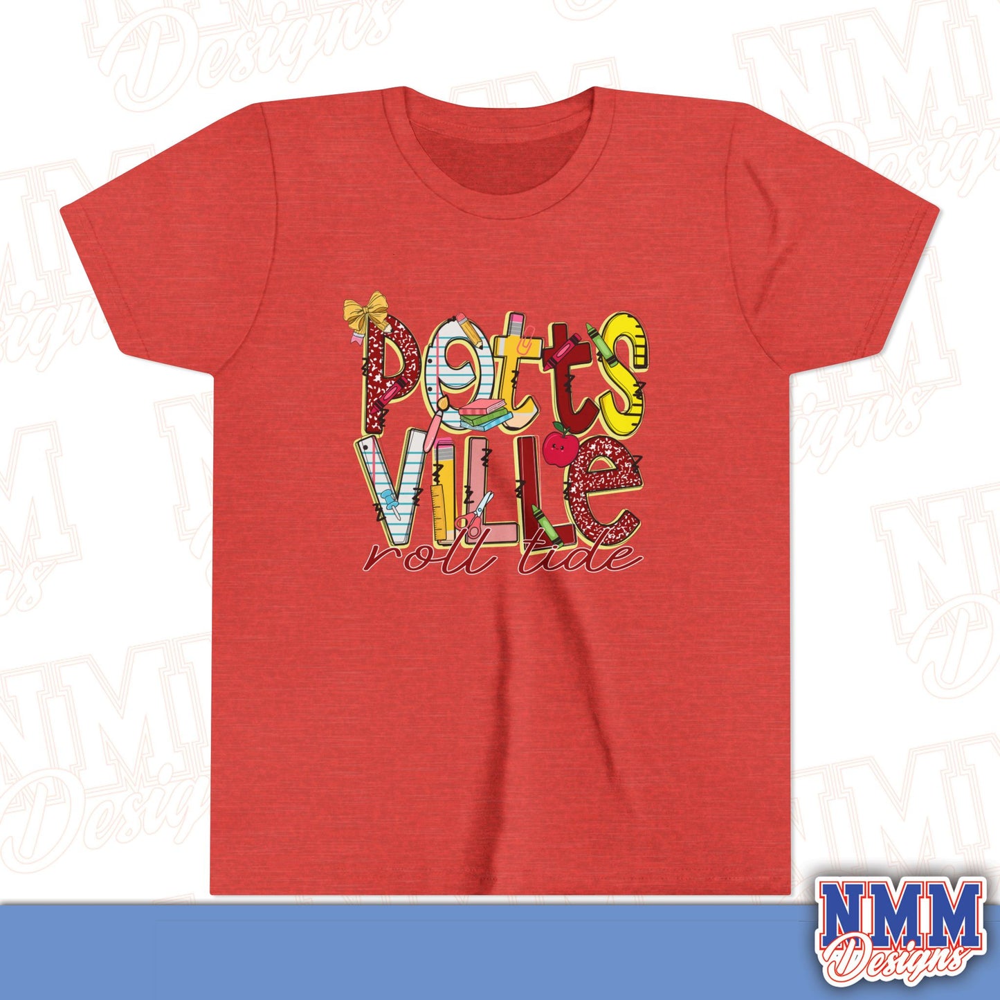 Pottsville Crimson Tide Youth Shirt, Kids Sportswear, School Spirit Apparel, Back to School
