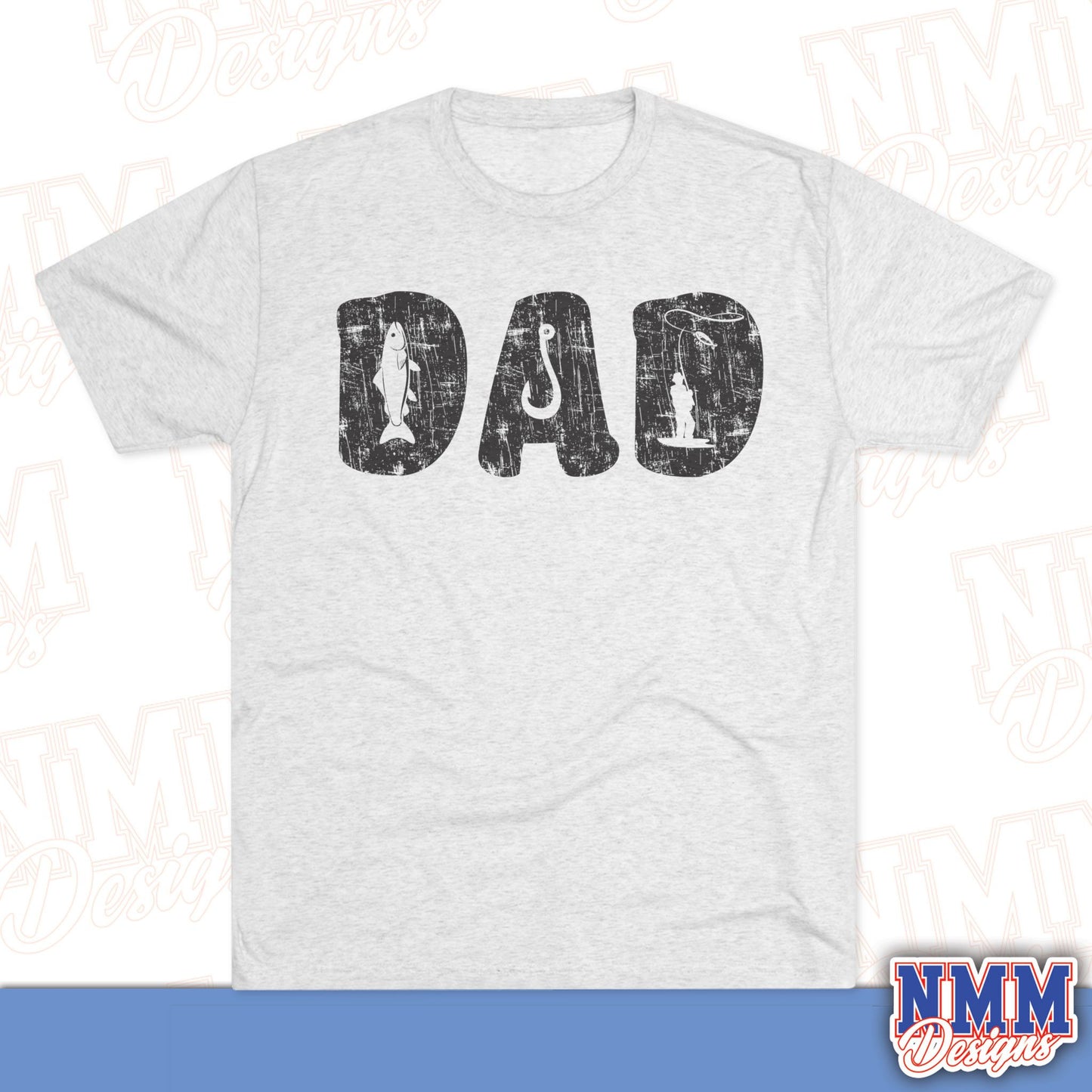 Fishing Dad Tri-Blend Tee, Perfect for Father's Day, Birthday Gift, Fishing Enthusiast Apparel, Casual Wear, Gift for Dad