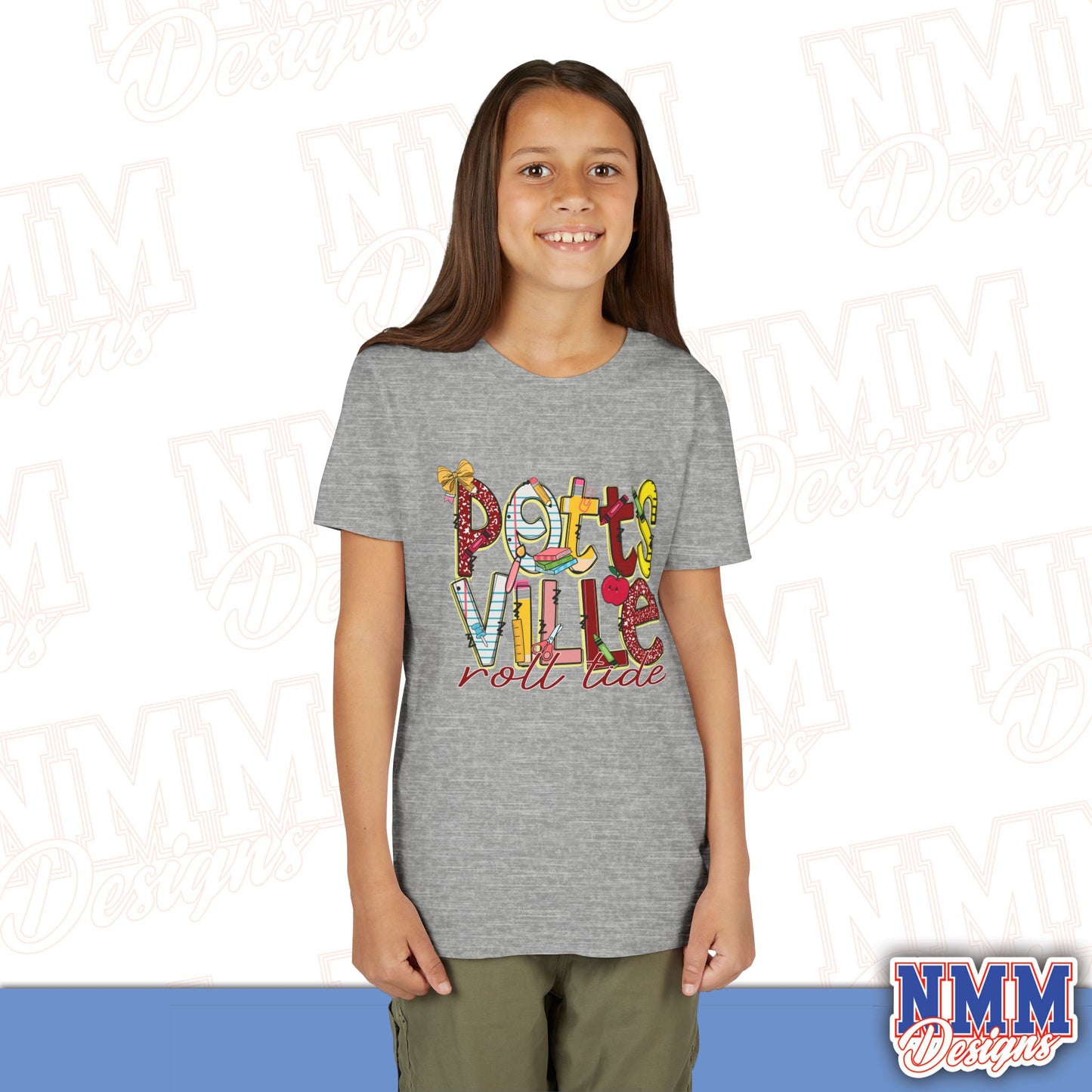 Pottsville Crimson Tide Youth Shirt, Kids Sportswear, School Spirit Apparel, Back to School