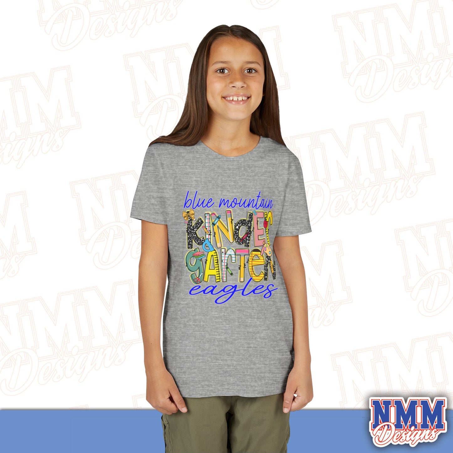 Blue Mountain Eagles Kindergarten Youth Shirt, Kids Sportswear, School Spirit Apparel, Back to School