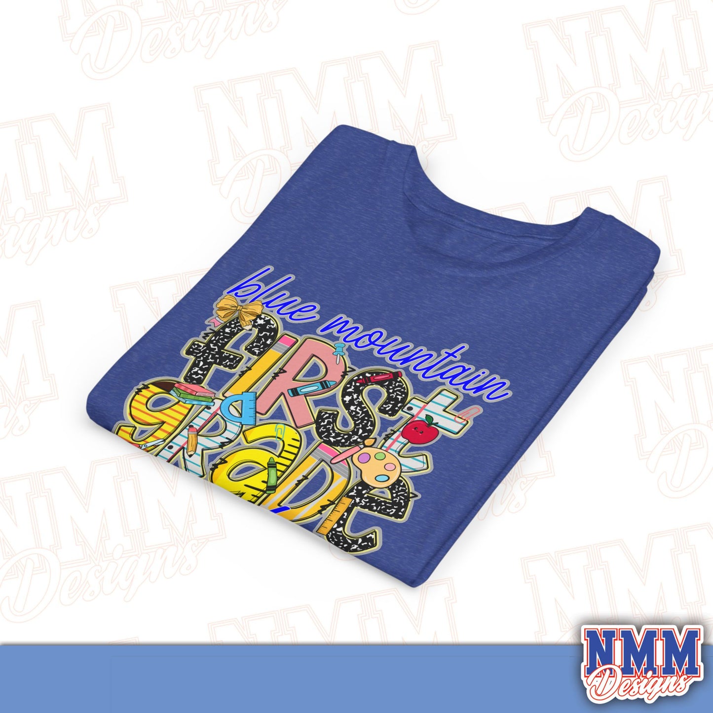 Blue Mountain Eagles First Grade Youth Shirt, Kids Sportswear, School Spirit Apparel, Back to School