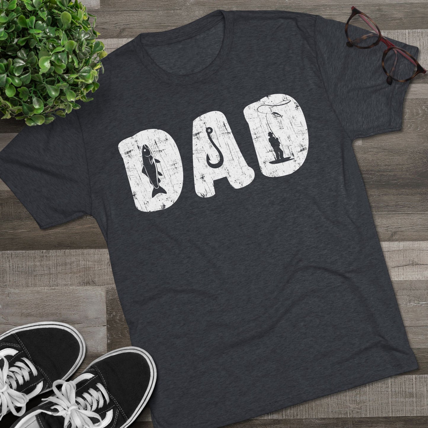 Fishing Dad Tri-Blend Tee, Perfect for Father's Day, Birthday Gift, Fishing Enthusiast Apparel, Casual Wear, Gift for Dad