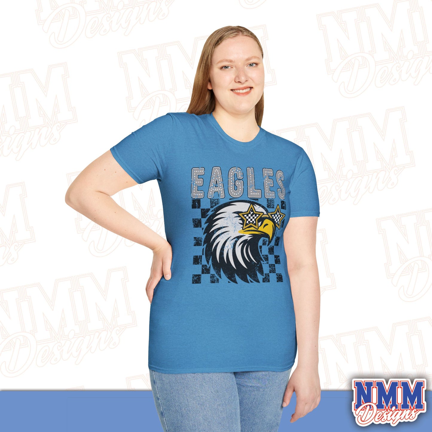Eagle Graphic T-Shirt, Vintage Style Eagle Tee, Unisex Softstyle Shirt, Perfect for Game Day, Eagle Lover Gift, Casual Wear