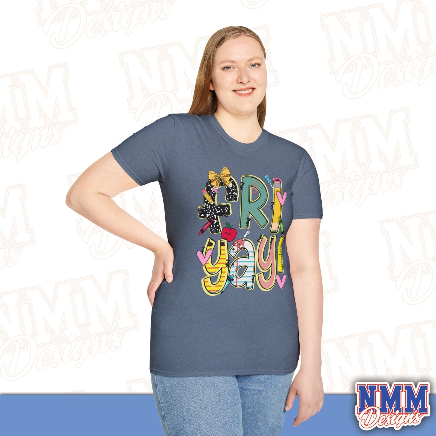 FRI-YAY Unisex Softstyle T-Shirt, Fun Graphic Tee, Weekend Vibe Shirt, Gift for Friends, Casual Wear, Celebration Outfit