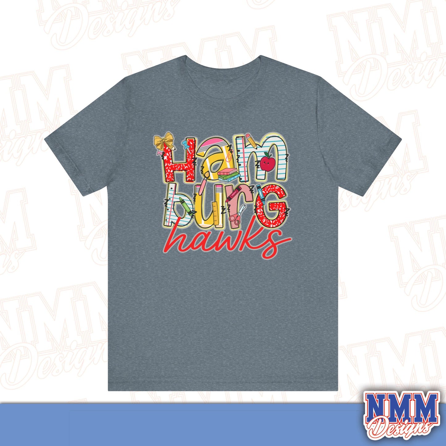 Hamburg Hawks Tee Shirt, Unisex Graphic T-Shirt, Casual Wear, Perfect for School Spirit, Gifts for Sports Fans, Summer Outfit
