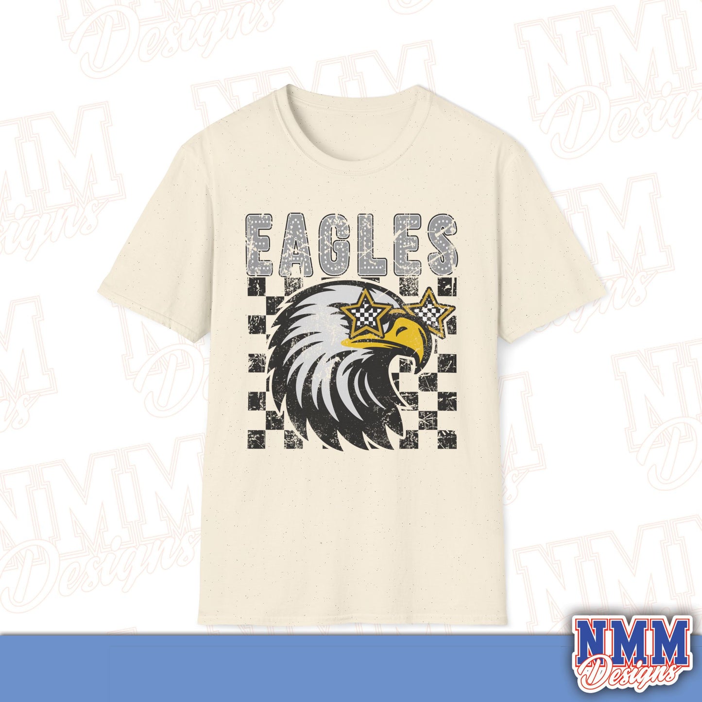 Eagle Graphic T-Shirt, Vintage Style Eagle Tee, Unisex Softstyle Shirt, Perfect for Game Day, Eagle Lover Gift, Casual Wear