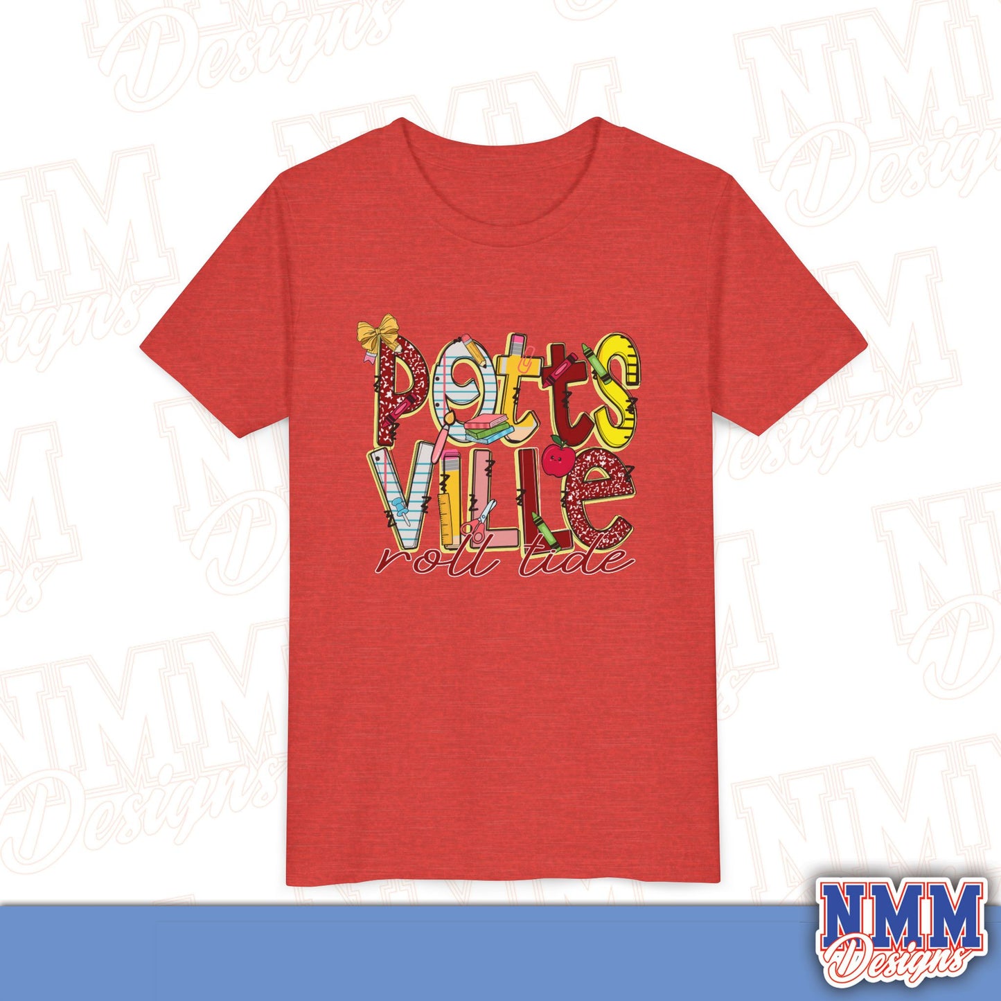 Pottsville Crimson Tide Youth Shirt, Kids Sportswear, School Spirit Apparel, Back to School