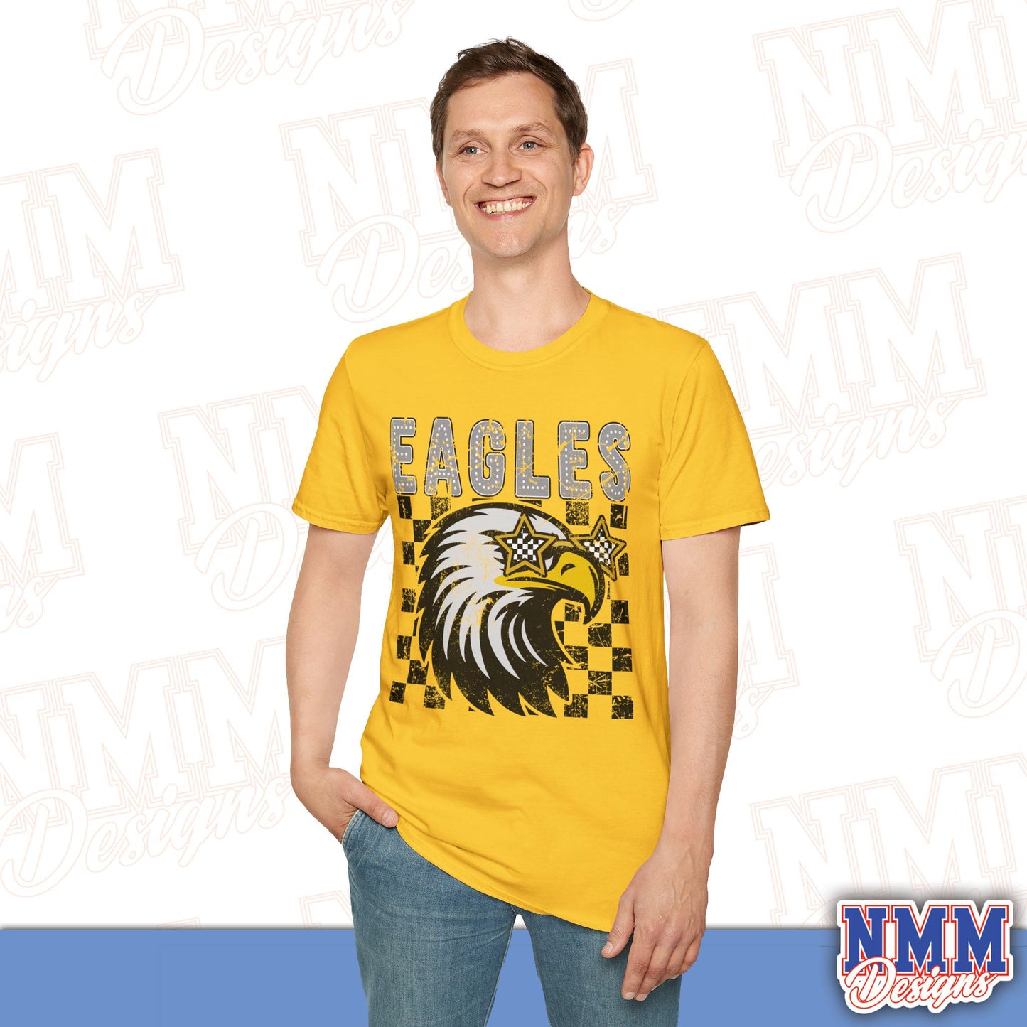Eagle Graphic T-Shirt, Vintage Style Eagle Tee, Unisex Softstyle Shirt, Perfect for Game Day, Eagle Lover Gift, Casual Wear