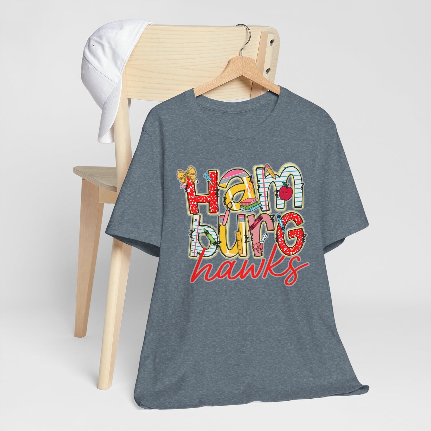 Hamburg Hawks Tee Shirt, Unisex Graphic T-Shirt, Casual Wear, Perfect for School Spirit, Gifts for Sports Fans, Summer Outfit