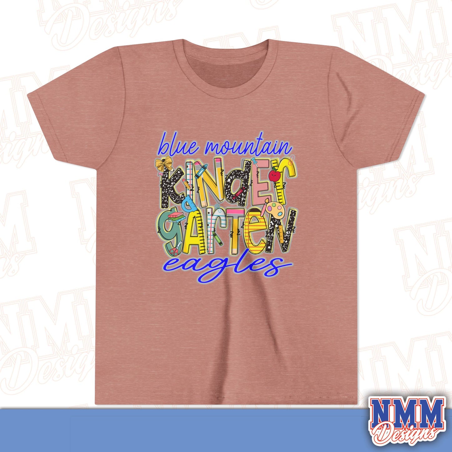 Blue Mountain Eagles Kindergarten Youth Shirt, Kids Sportswear, School Spirit Apparel, Back to School