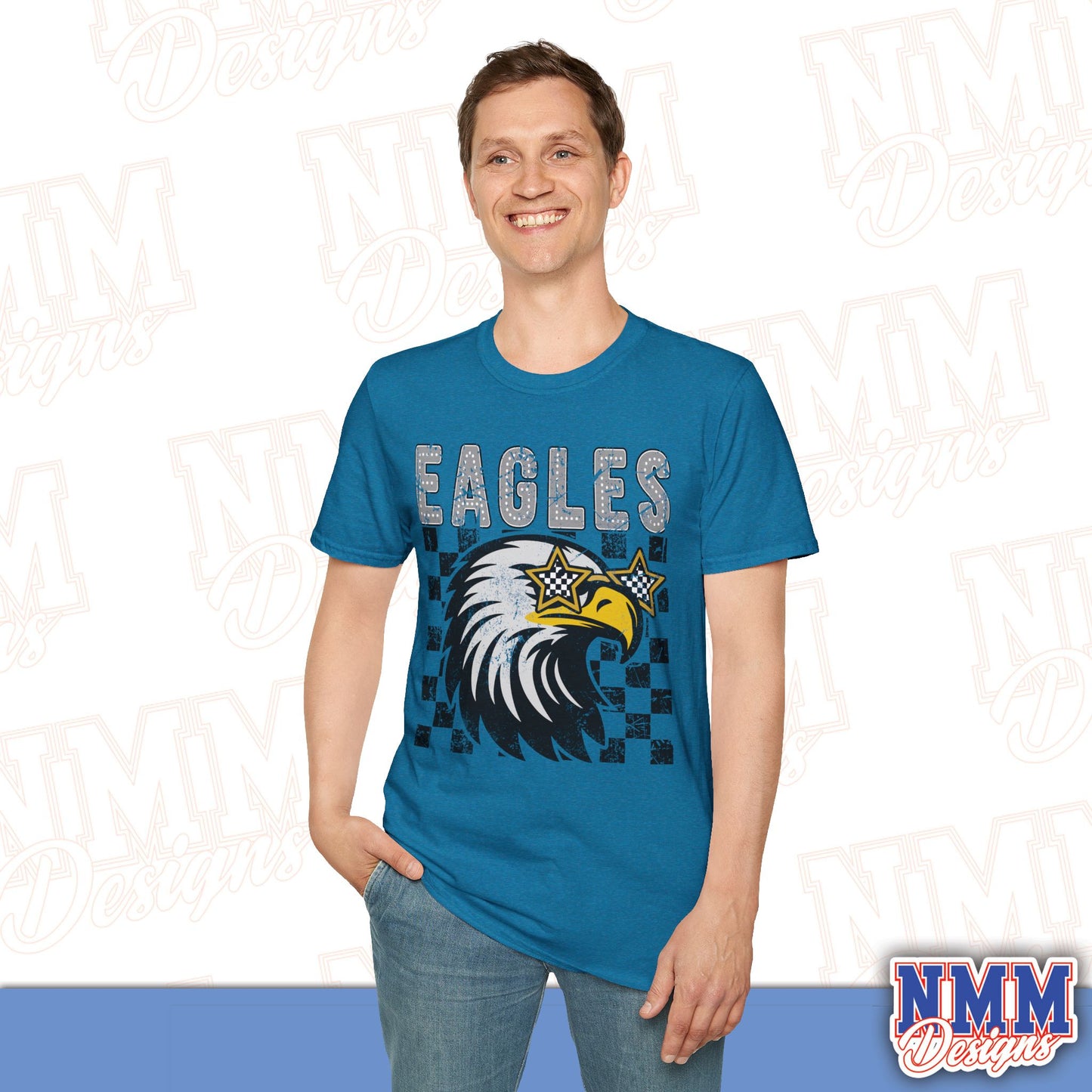 Eagle Graphic T-Shirt, Vintage Style Eagle Tee, Unisex Softstyle Shirt, Perfect for Game Day, Eagle Lover Gift, Casual Wear