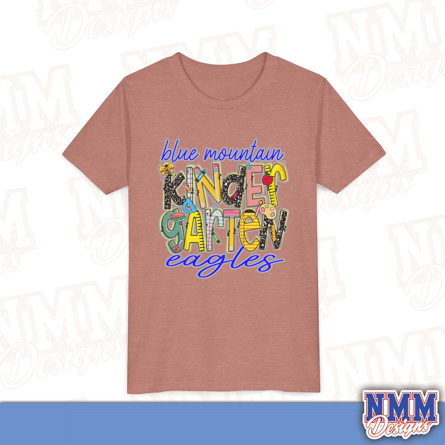 Blue Mountain Eagles Kindergarten Youth Shirt, Kids Sportswear, School Spirit Apparel, Back to School
