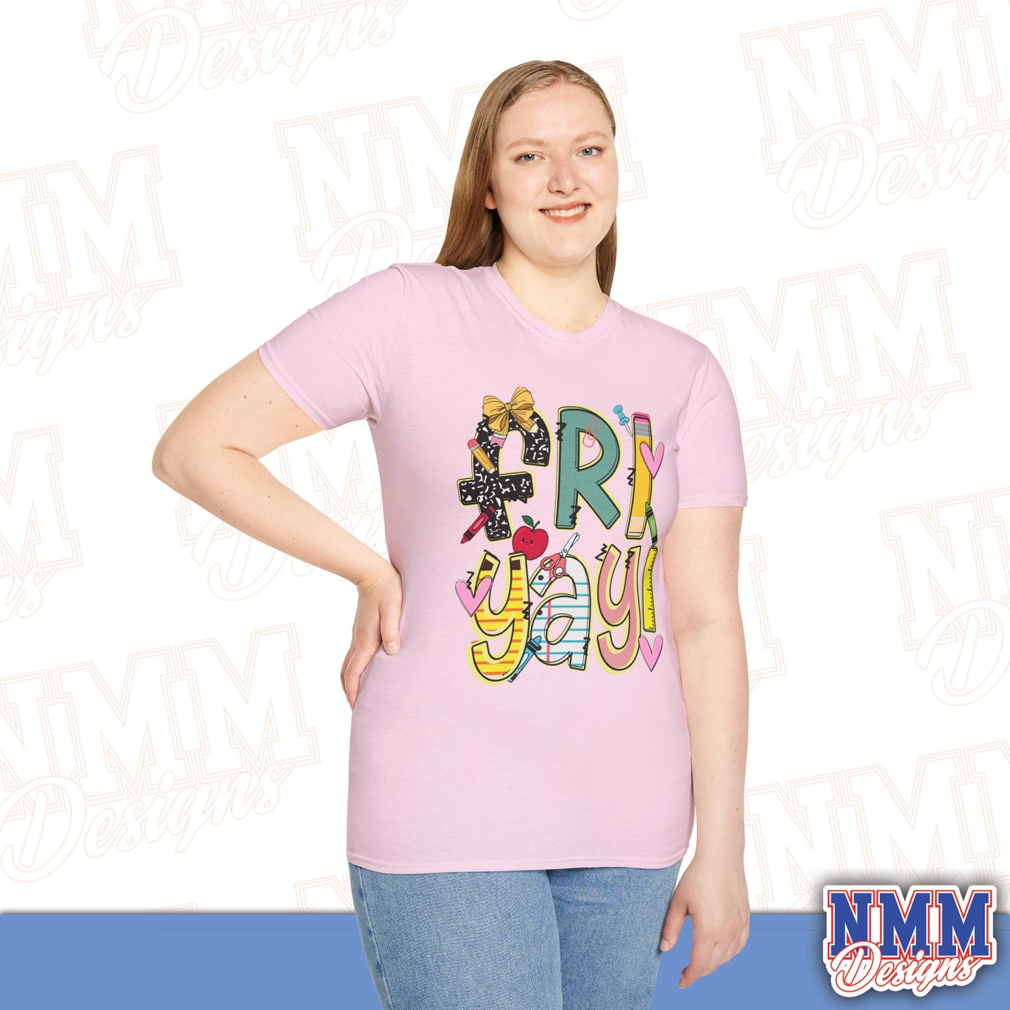 FRI-YAY Unisex Softstyle T-Shirt, Fun Graphic Tee, Weekend Vibe Shirt, Gift for Friends, Casual Wear, Celebration Outfit