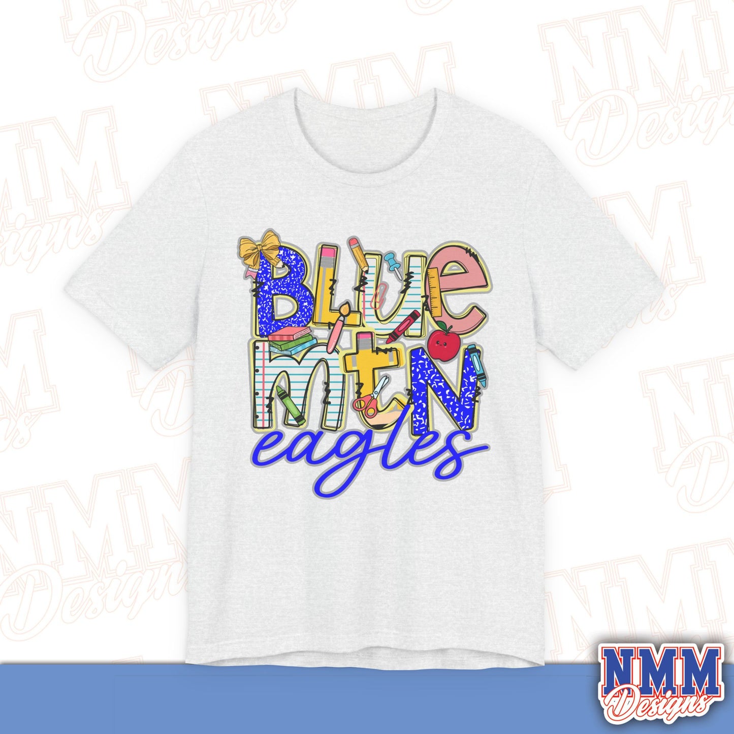 Blue Mountain Eagles Tee Shirt, Unisex Graphic T-Shirt, Casual Wear, Perfect for School Spirit, Gifts for Sports Fans, Summer Outfit