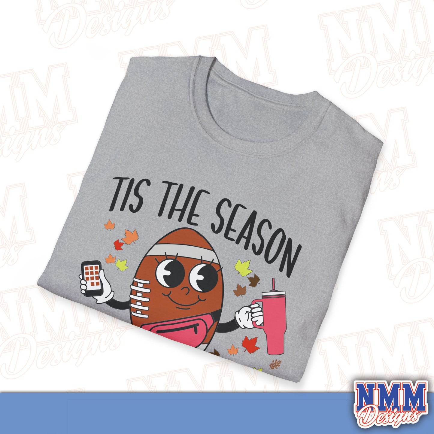 Festive Football T-Shirt, Unisex Softstyle Tee, Perfect for Game Day, Sports Events, Fall Celebrations, Holiday Gatherings, Casual Wear