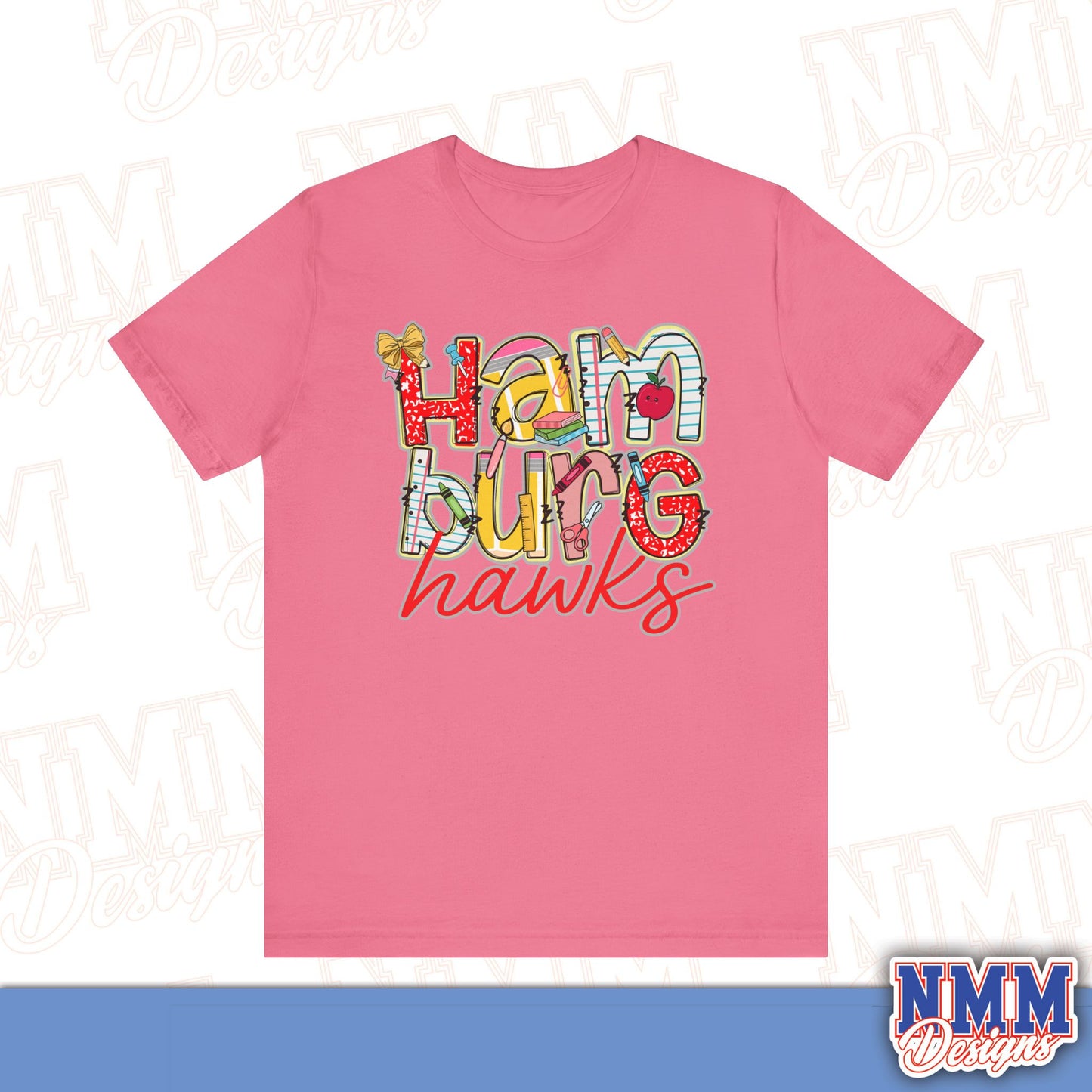 Hamburg Hawks Tee Shirt, Unisex Graphic T-Shirt, Casual Wear, Perfect for School Spirit, Gifts for Sports Fans, Summer Outfit