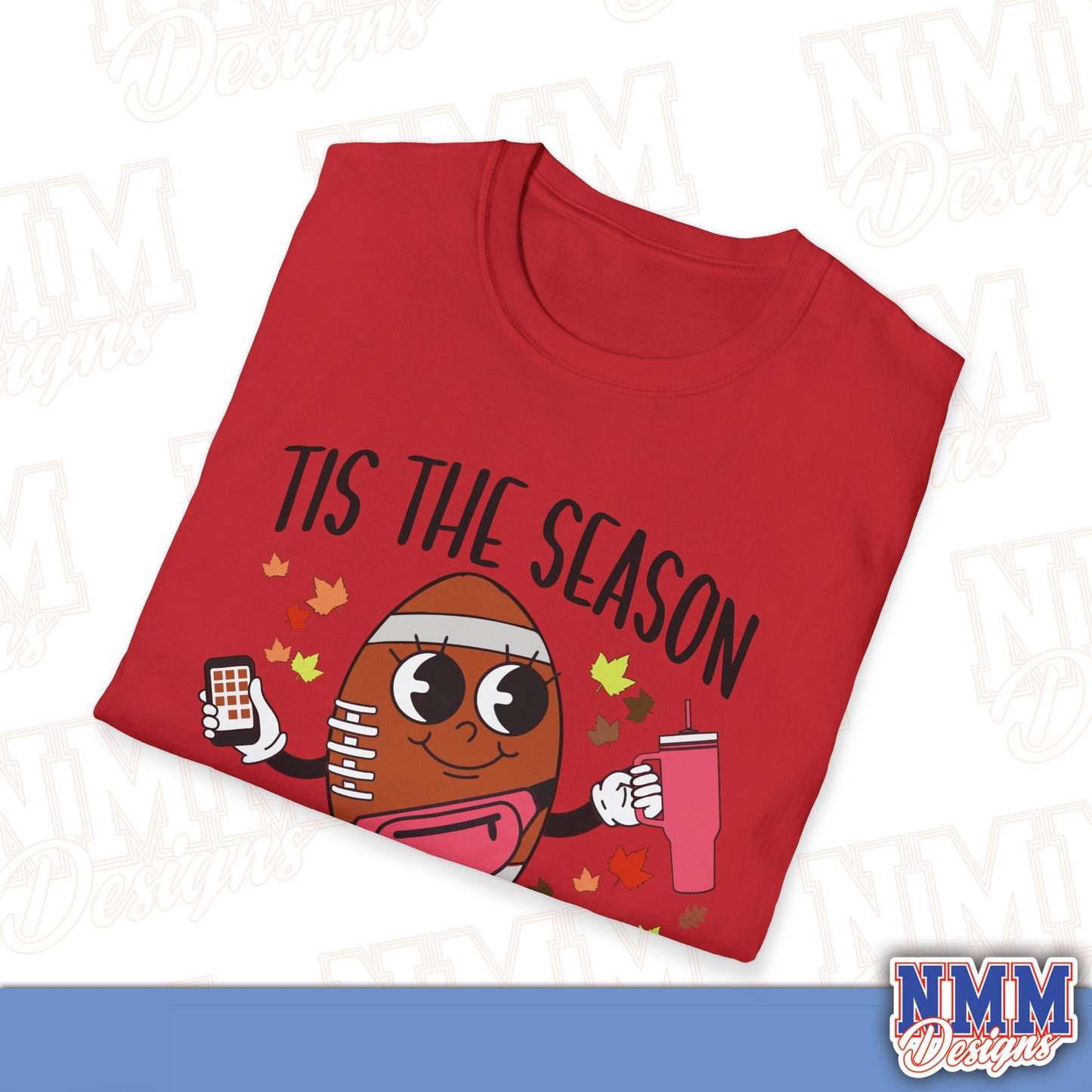 Festive Football T-Shirt, Unisex Softstyle Tee, Perfect for Game Day, Sports Events, Fall Celebrations, Holiday Gatherings, Casual Wear