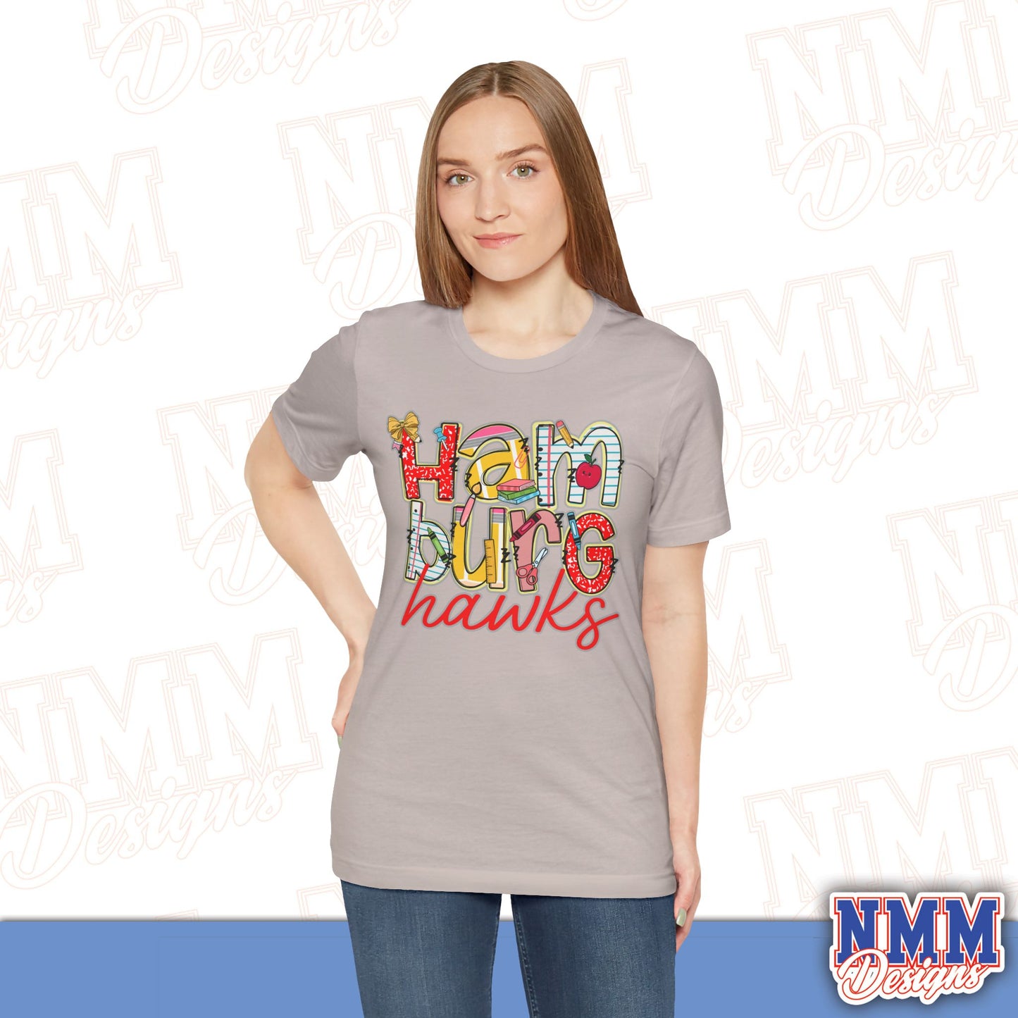Hamburg Hawks Tee Shirt, Unisex Graphic T-Shirt, Casual Wear, Perfect for School Spirit, Gifts for Sports Fans, Summer Outfit