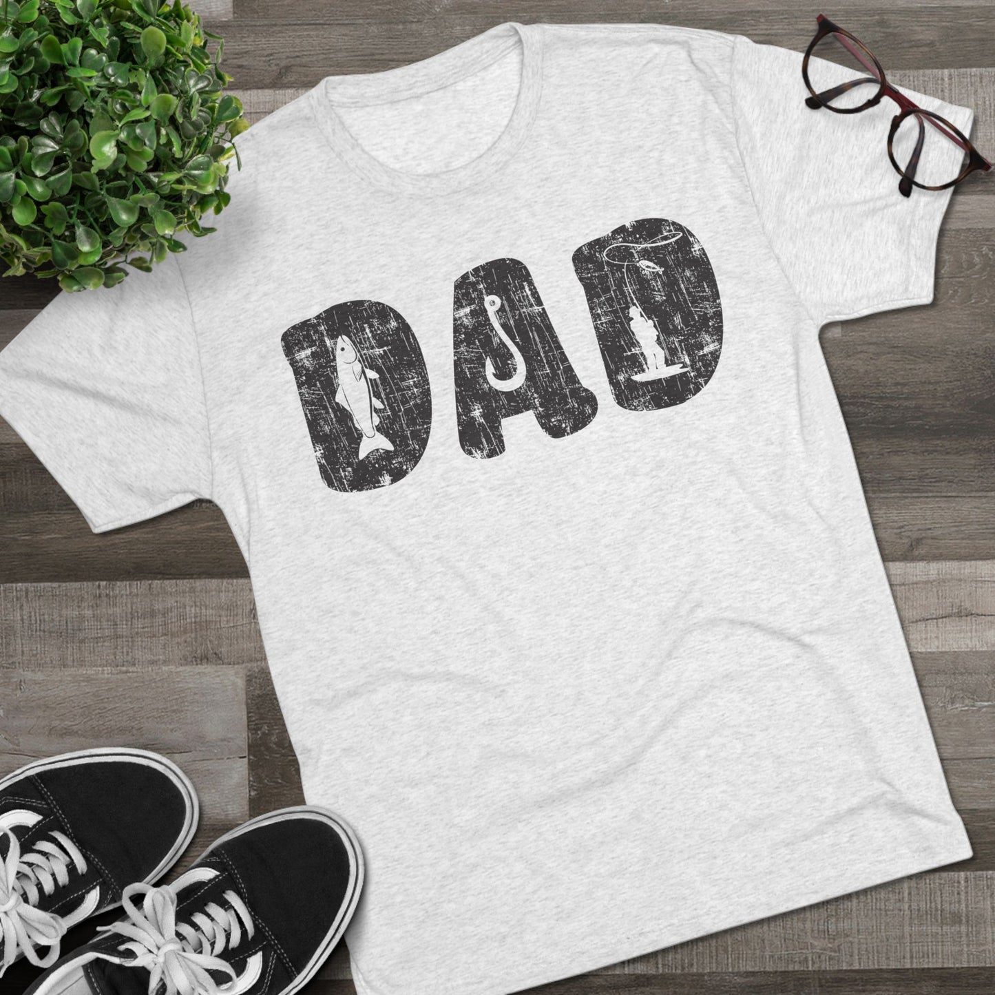 Fishing Dad Tri-Blend Tee, Perfect for Father's Day, Birthday Gift, Fishing Enthusiast Apparel, Casual Wear, Gift for Dad