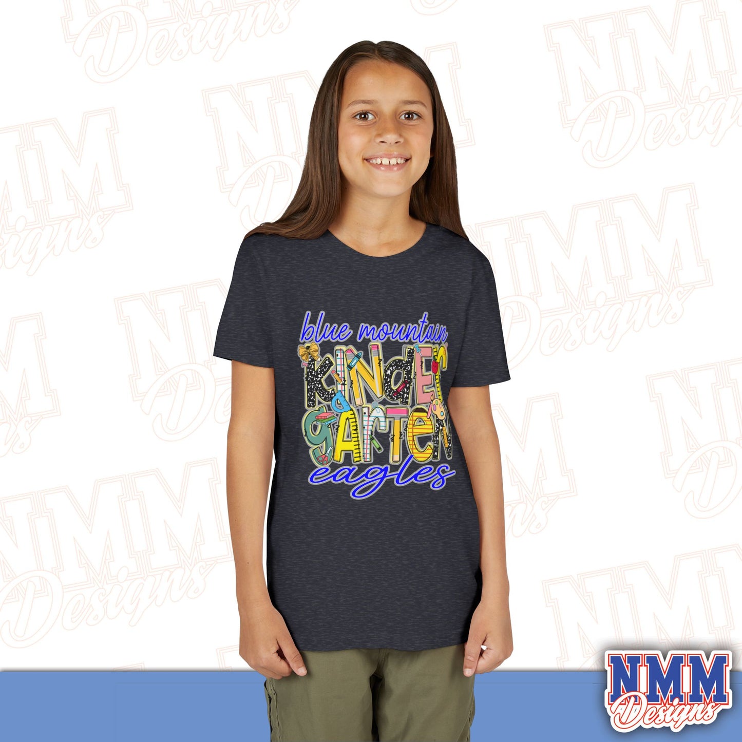 Blue Mountain Eagles Kindergarten Youth Shirt, Kids Sportswear, School Spirit Apparel, Back to School