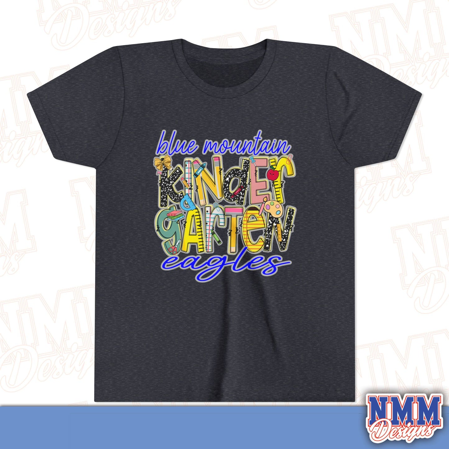Blue Mountain Eagles Kindergarten Youth Shirt, Kids Sportswear, School Spirit Apparel, Back to School