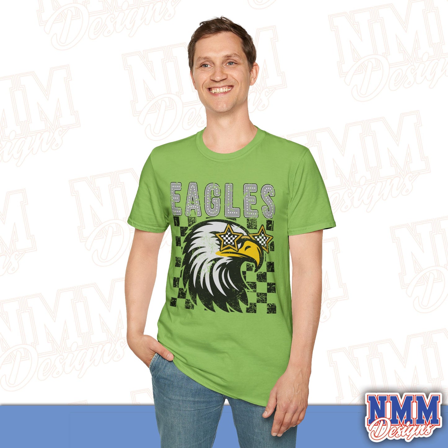 Eagle Graphic T-Shirt, Vintage Style Eagle Tee, Unisex Softstyle Shirt, Perfect for Game Day, Eagle Lover Gift, Casual Wear