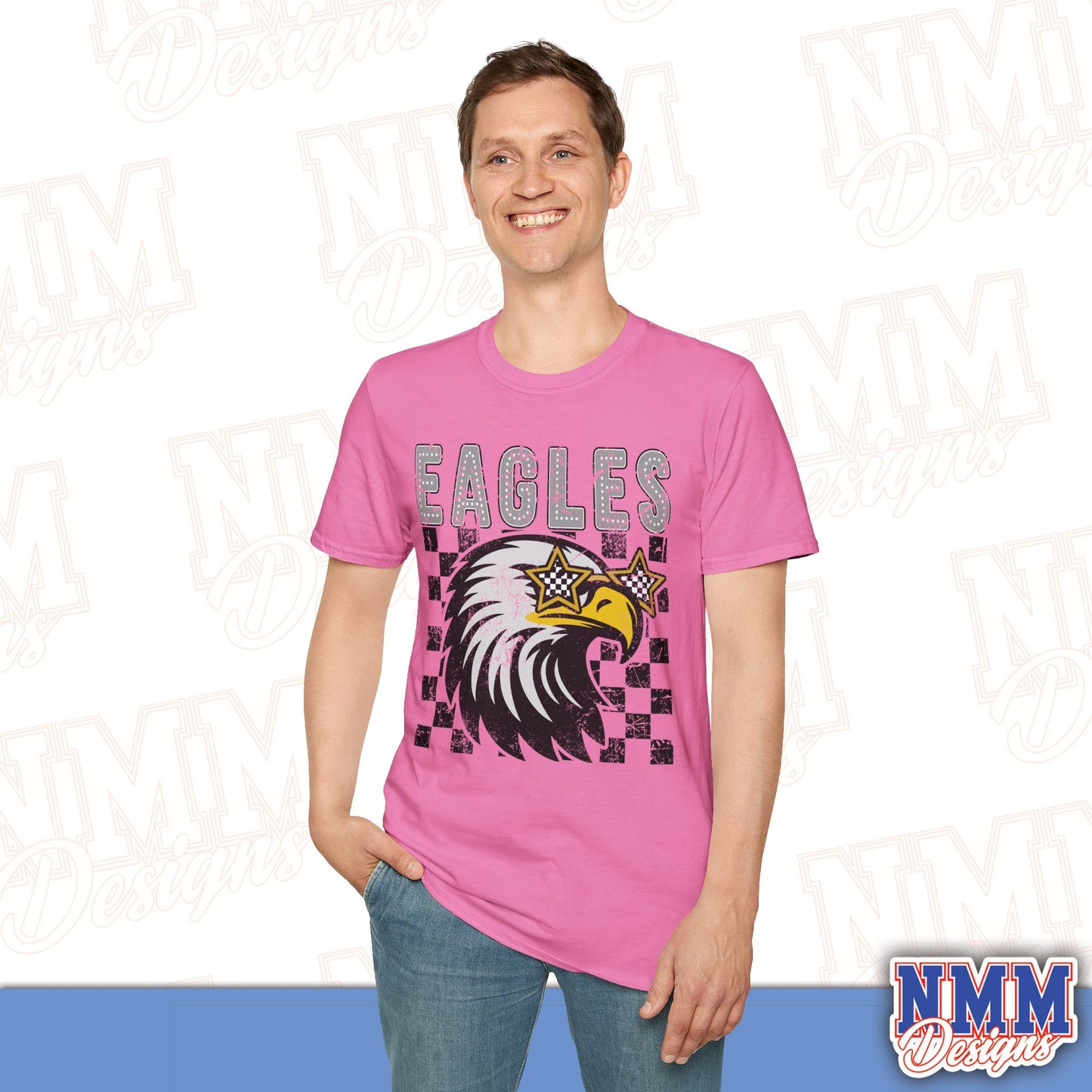 Eagle Graphic T-Shirt, Vintage Style Eagle Tee, Unisex Softstyle Shirt, Perfect for Game Day, Eagle Lover Gift, Casual Wear