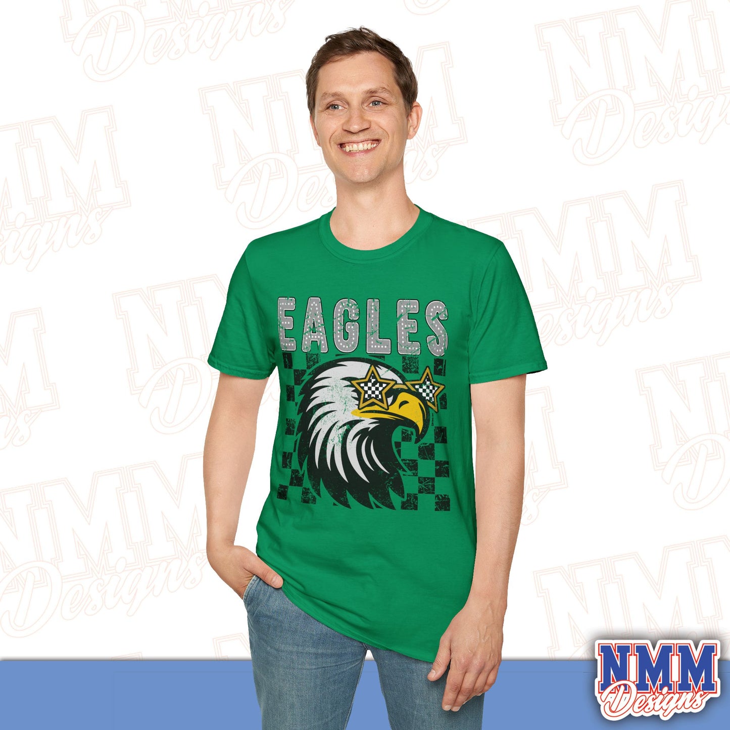 Eagle Graphic T-Shirt, Vintage Style Eagle Tee, Unisex Softstyle Shirt, Perfect for Game Day, Eagle Lover Gift, Casual Wear