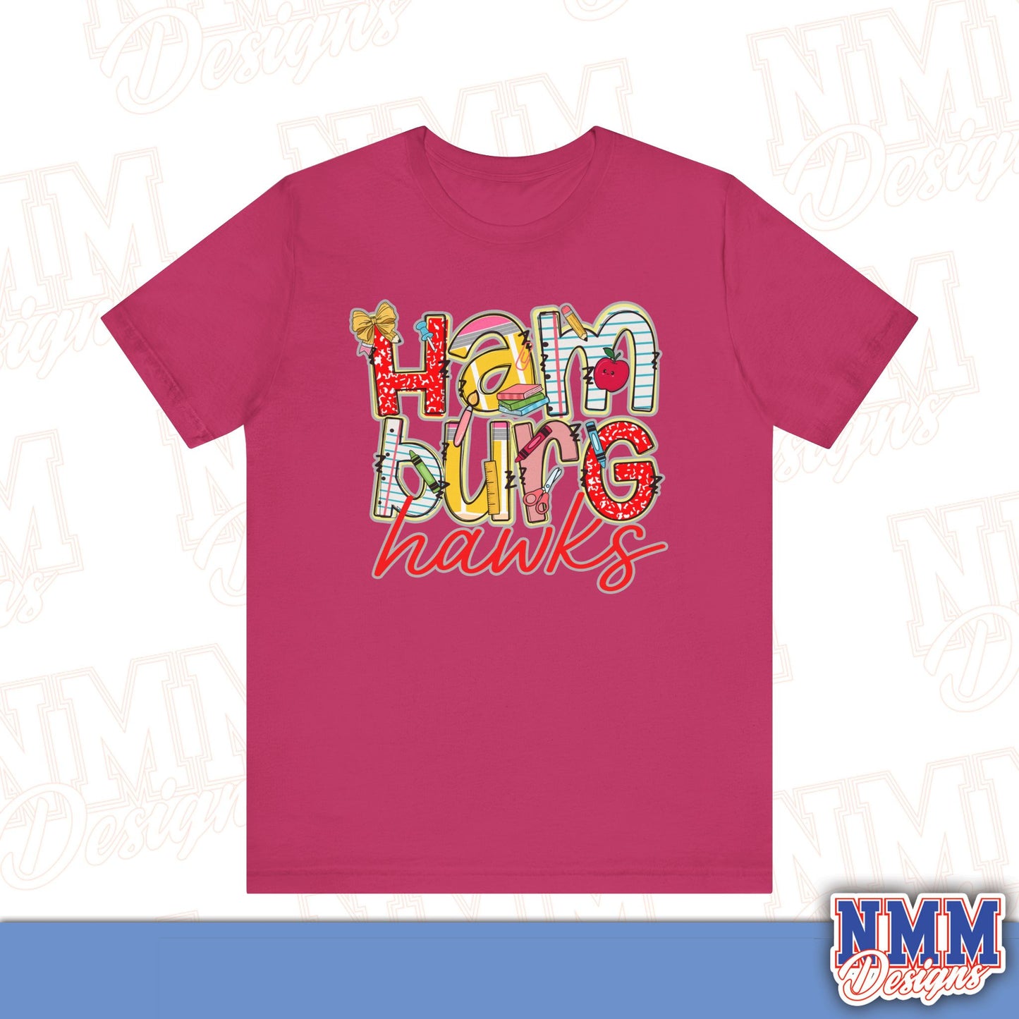 Hamburg Hawks Tee Shirt, Unisex Graphic T-Shirt, Casual Wear, Perfect for School Spirit, Gifts for Sports Fans, Summer Outfit