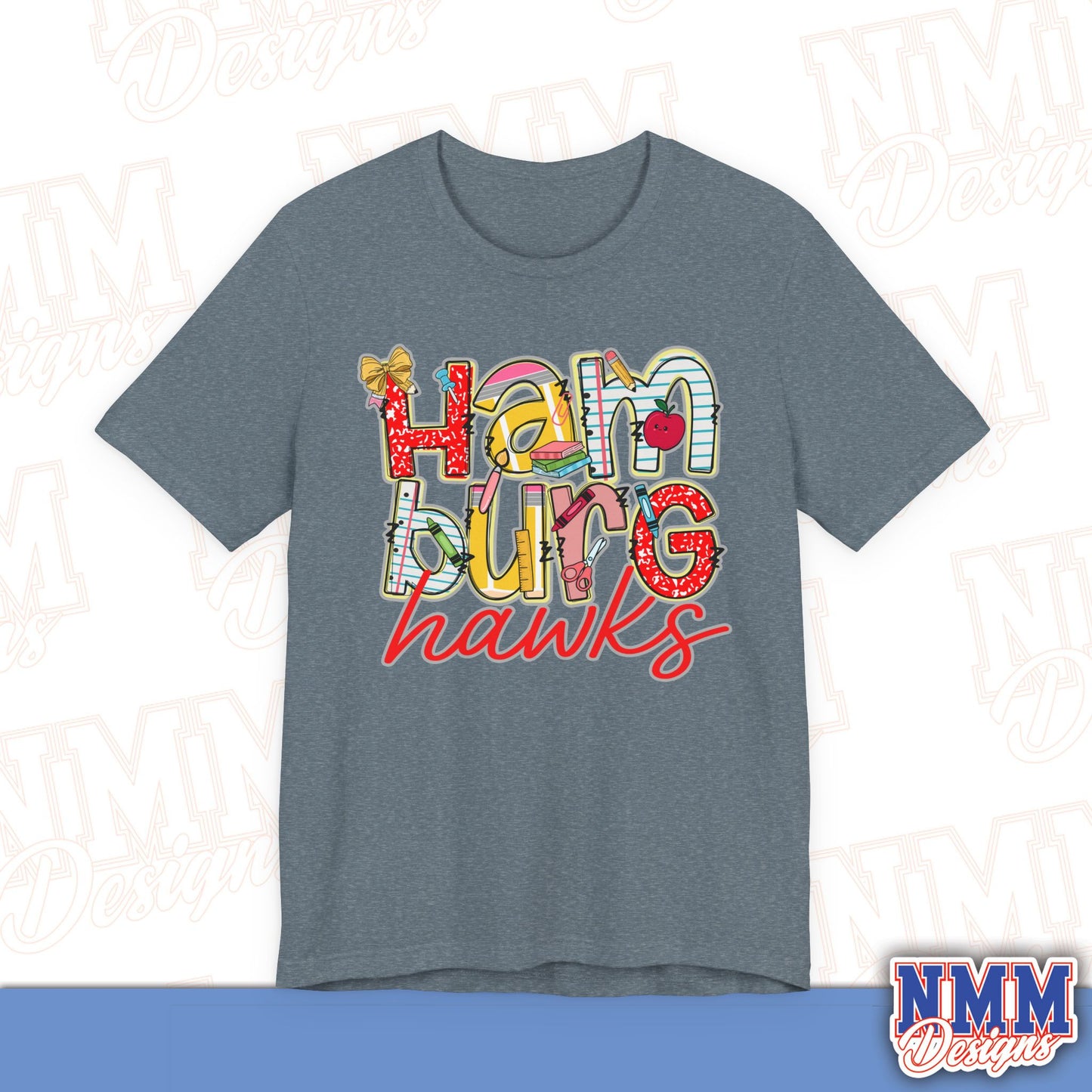 Hamburg Hawks Tee Shirt, Unisex Graphic T-Shirt, Casual Wear, Perfect for School Spirit, Gifts for Sports Fans, Summer Outfit
