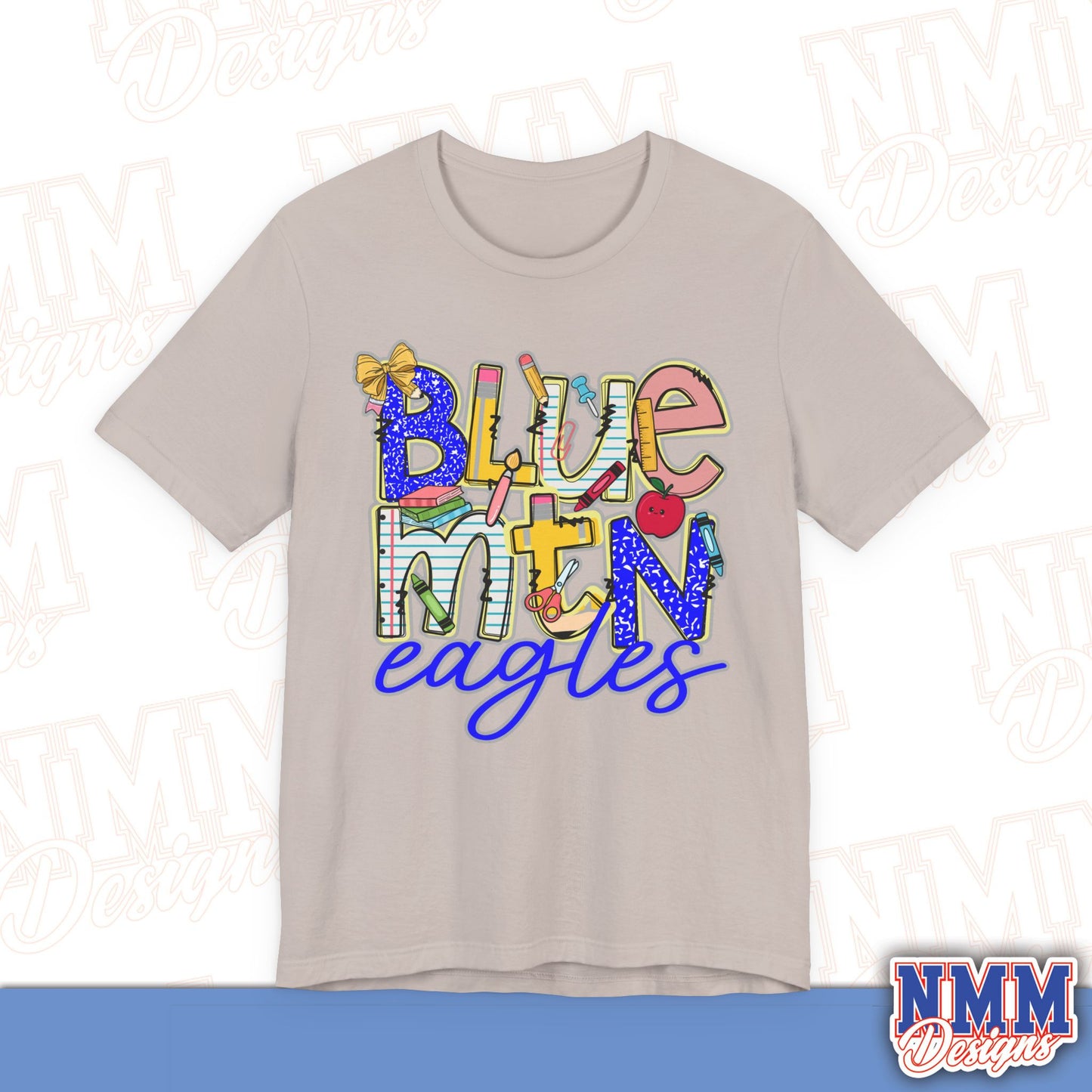 Blue Mountain Eagles Tee Shirt, Unisex Graphic T-Shirt, Casual Wear, Perfect for School Spirit, Gifts for Sports Fans, Summer Outfit