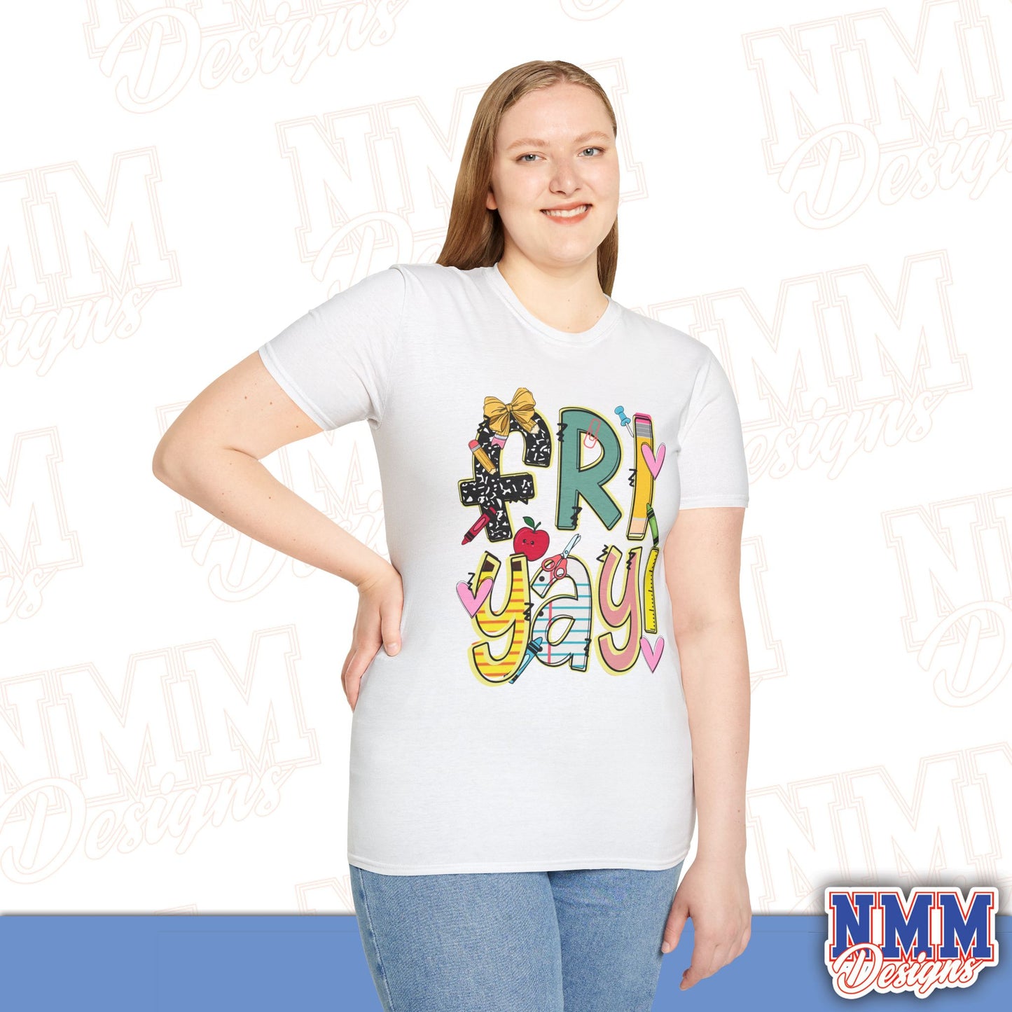 FRI-YAY Unisex Softstyle T-Shirt, Fun Graphic Tee, Weekend Vibe Shirt, Gift for Friends, Casual Wear, Celebration Outfit