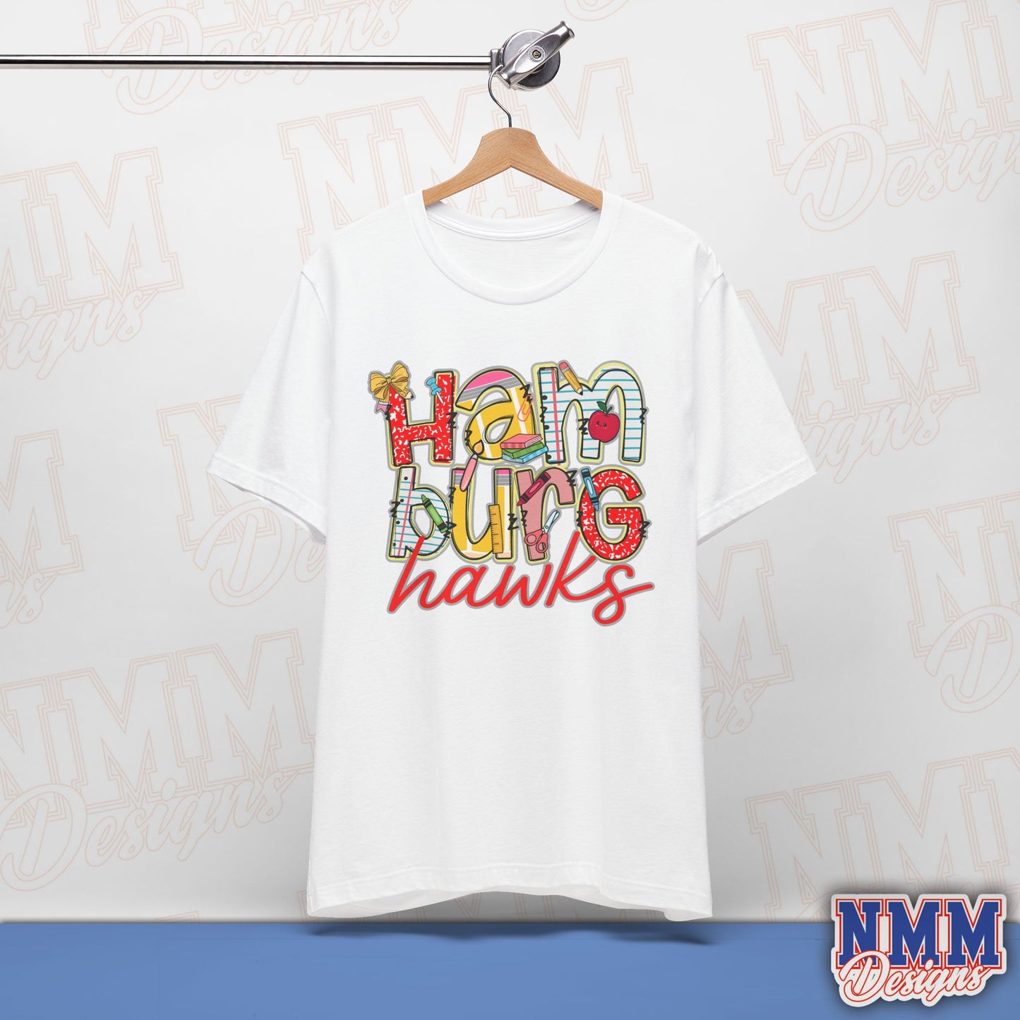 Hamburg Hawks Tee Shirt, Unisex Graphic T-Shirt, Casual Wear, Perfect for School Spirit, Gifts for Sports Fans, Summer Outfit